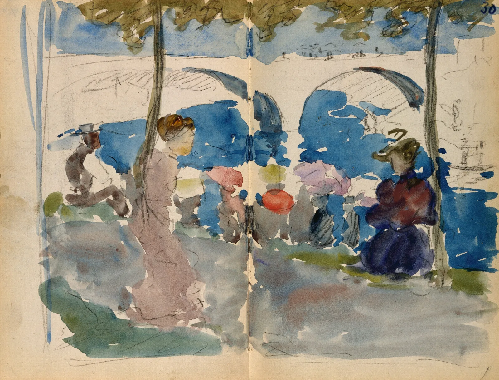 Paris Sketchbook 2 Wall Art by Maurice Prendergast - Canvas Print