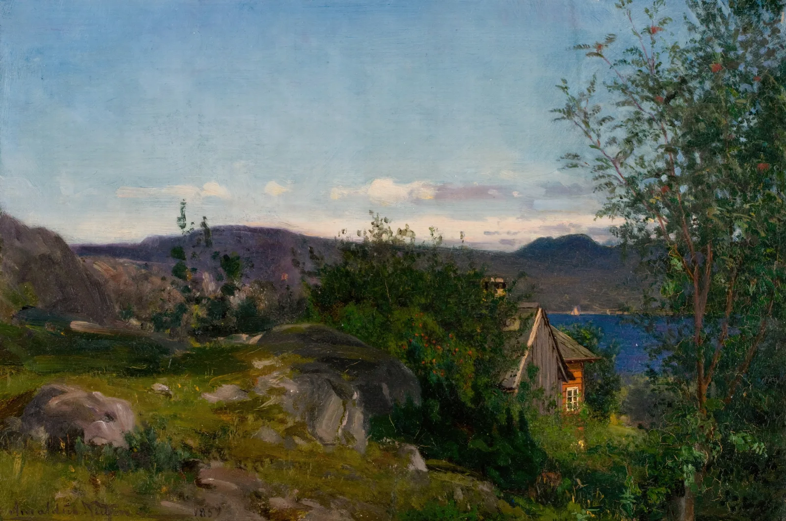 Ved Gjermundshavn Hardanger Wall Art by Amaldus Nielsen - Canvas Print