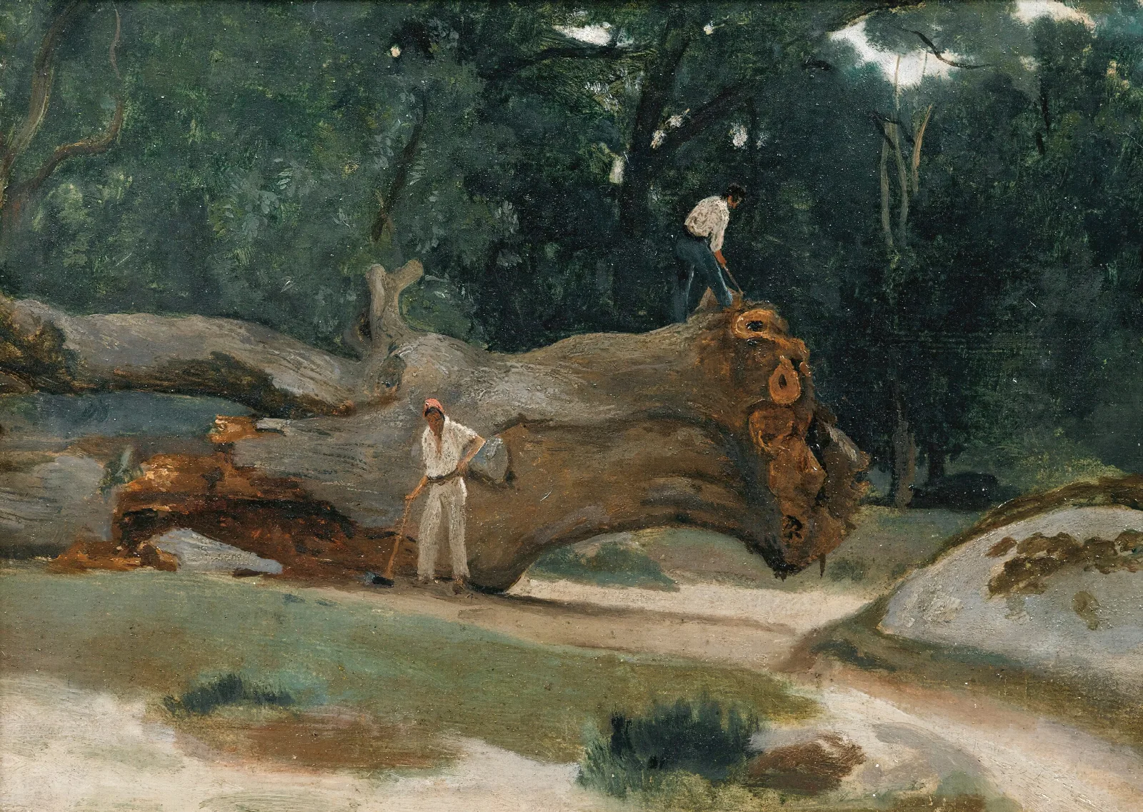 Bucherons Wall Art by Jean-Baptiste-Camille Corot - Canvas Print