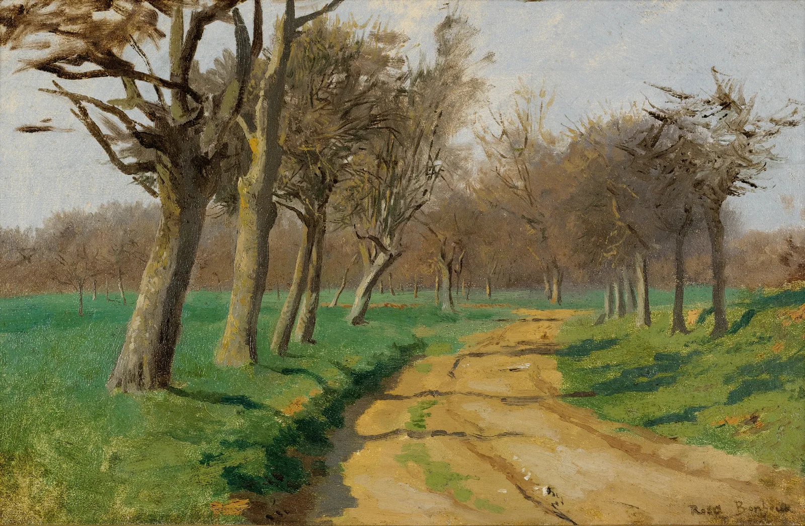 La Plaine Et Les Champs Le Chemin Tournant A Lentre Du Bois Wall Art by Rosa Bonheur - Canvas Print