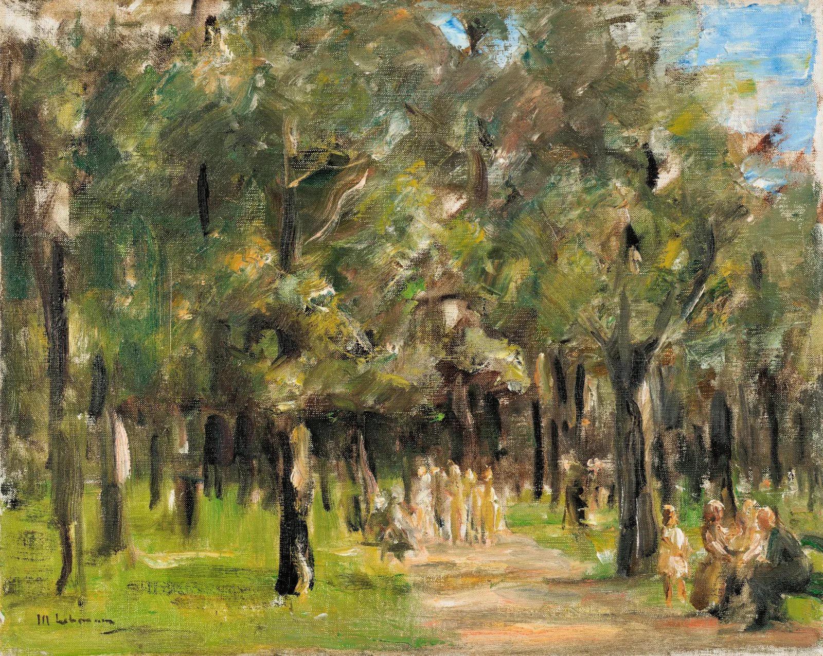 Spazierganger Im Tiergarten Wall Art by Max Liebermann - Canvas Print