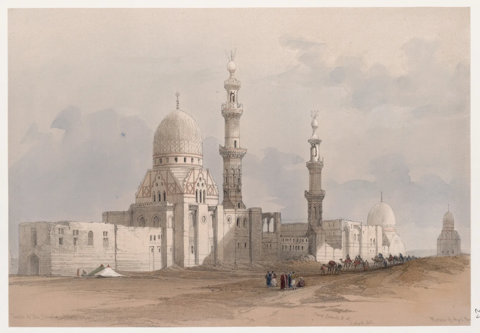 Tombs Of The Caliphs Cairo Mosque Of Ayed Bey Wall Art by David Roberts - Canvas Print