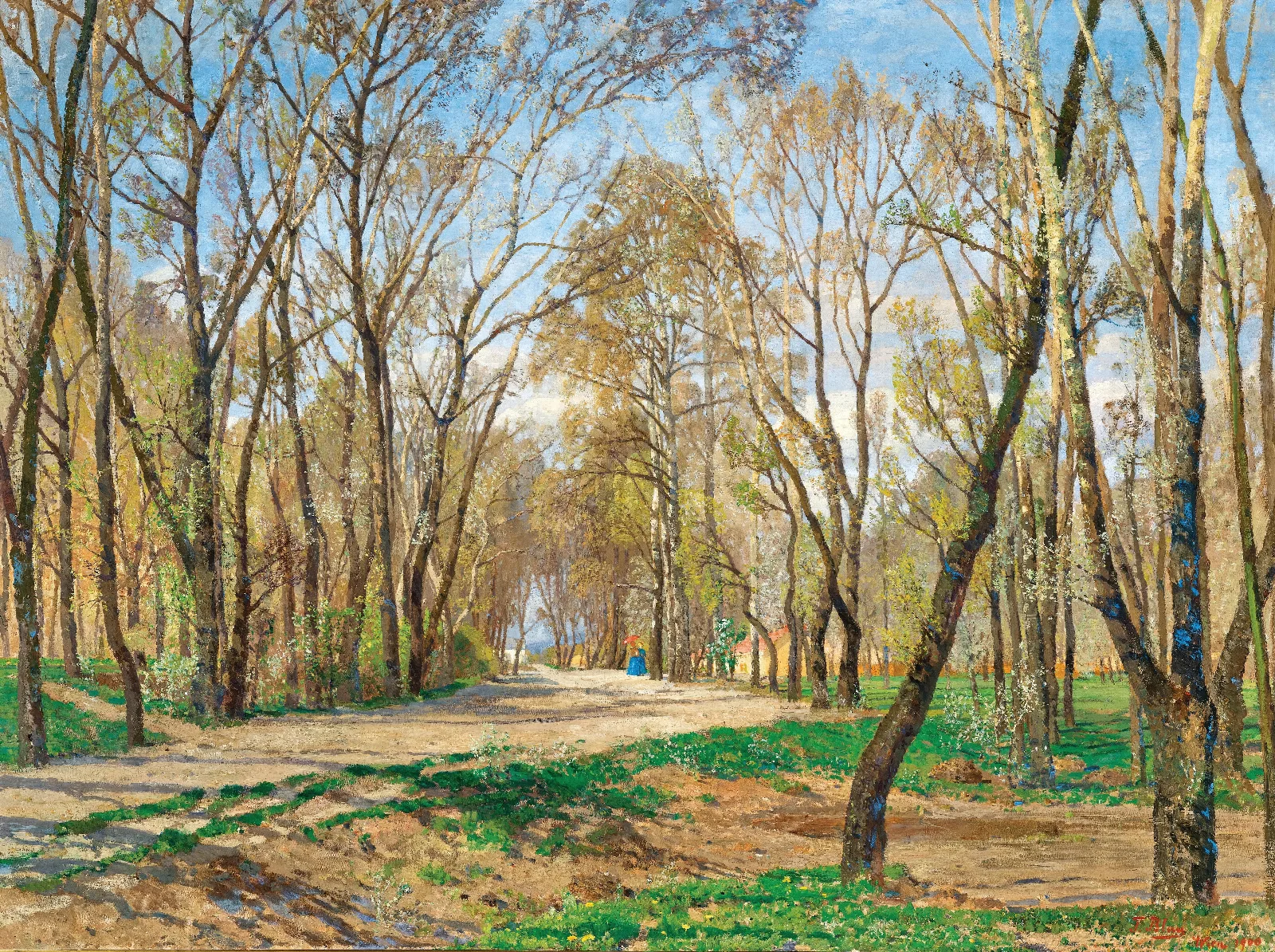 Fruhling Aus Dem Wiener Prater Spring From The Prater In Vienna Wall Art by Tina Blau - Canvas Print
