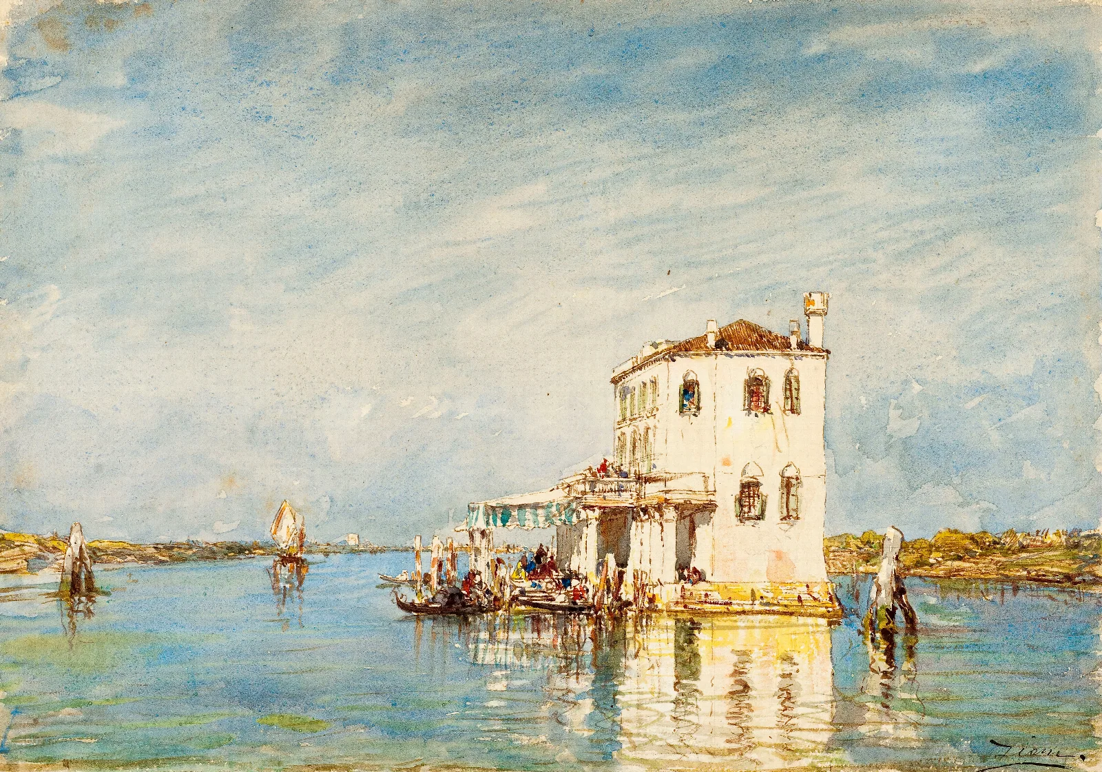 La Douane A Venise Wall Art by Félix Ziem - Canvas Print