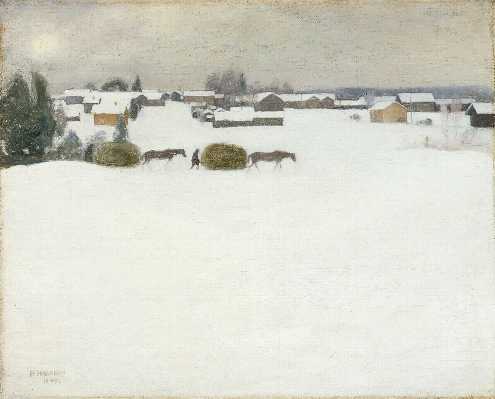 Load Of Hay Wall Art by Pekka Halonen - Canvas Print