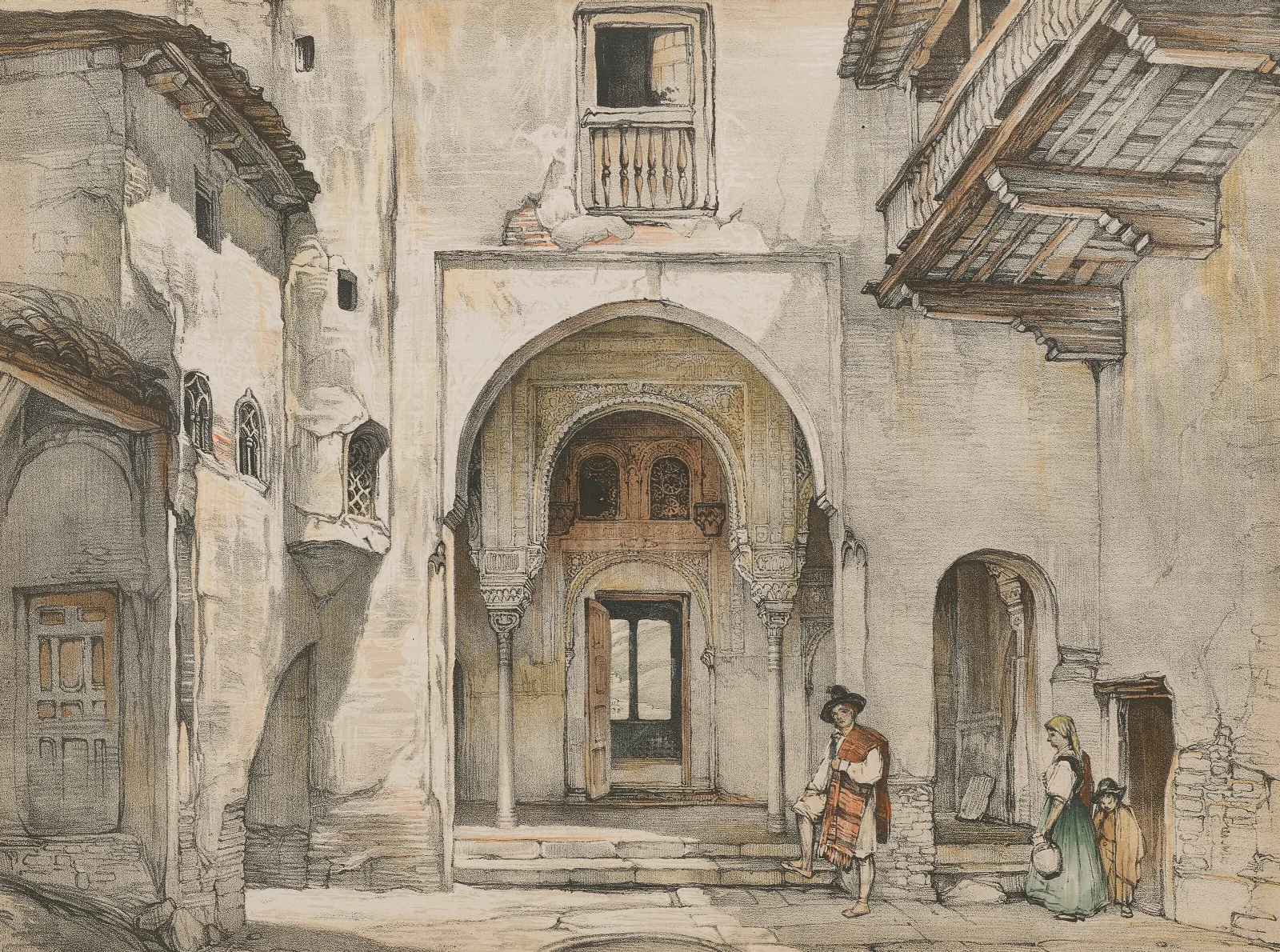Sketches And Drawings Of The Alhambra London Wall Art by John Frederick Lewis - Canvas Print