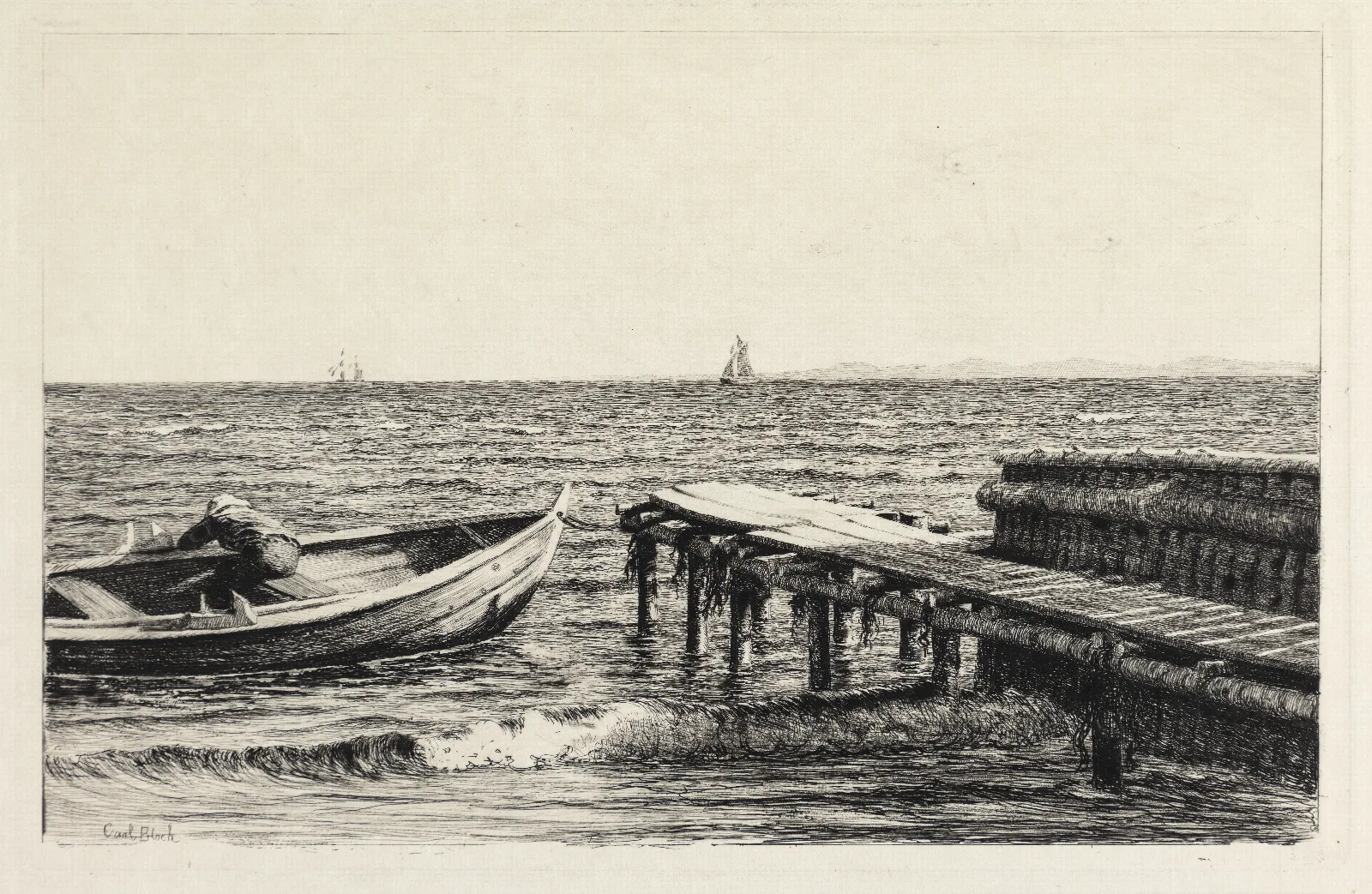 The Boat At The Bridge Wall Art by Carl Bloch - Canvas Print