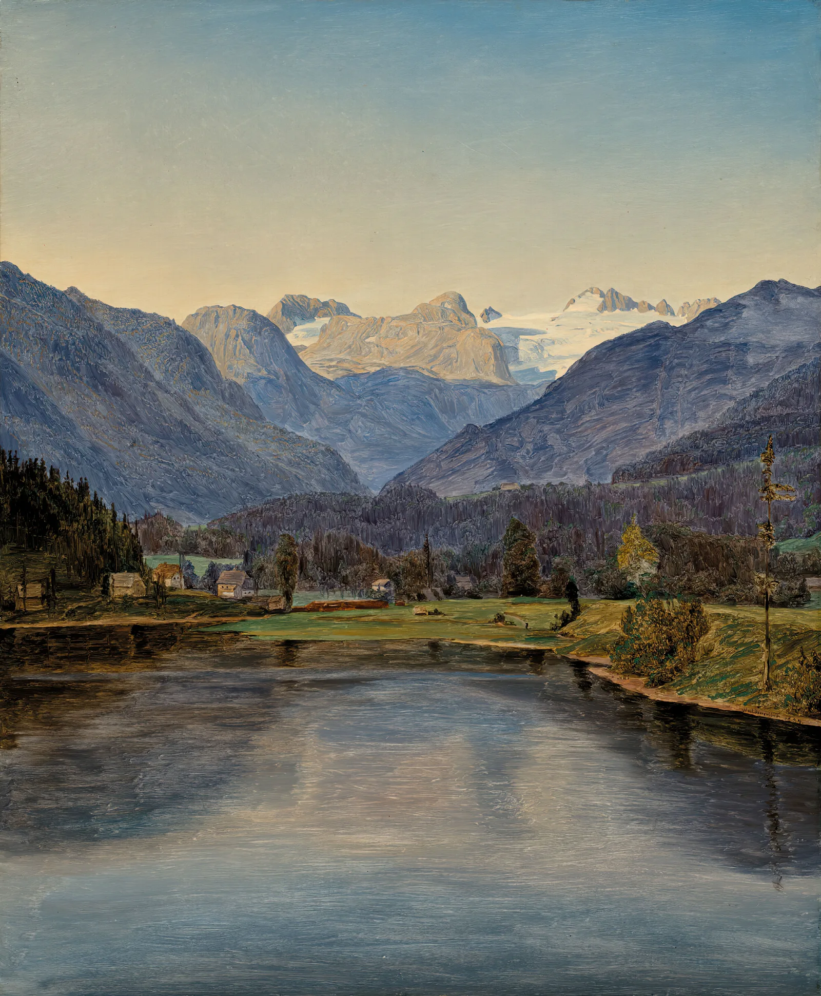 View Of Lake Altaussee And The Dachstein Wall Art by Ferdinand Georg Waldmüller - Canvas Print