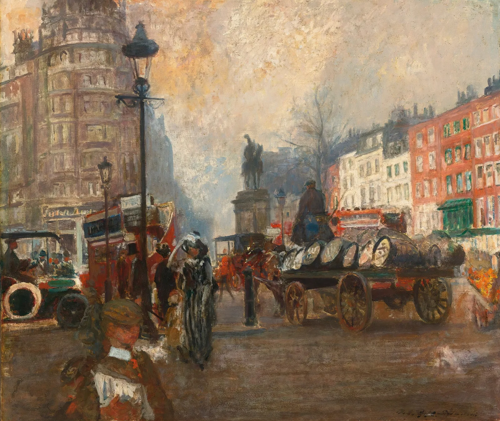 Knightsbridge Seen From Sloane Street December 1913 Wall Art by Jacques-Émile Blanche - Canvas Print