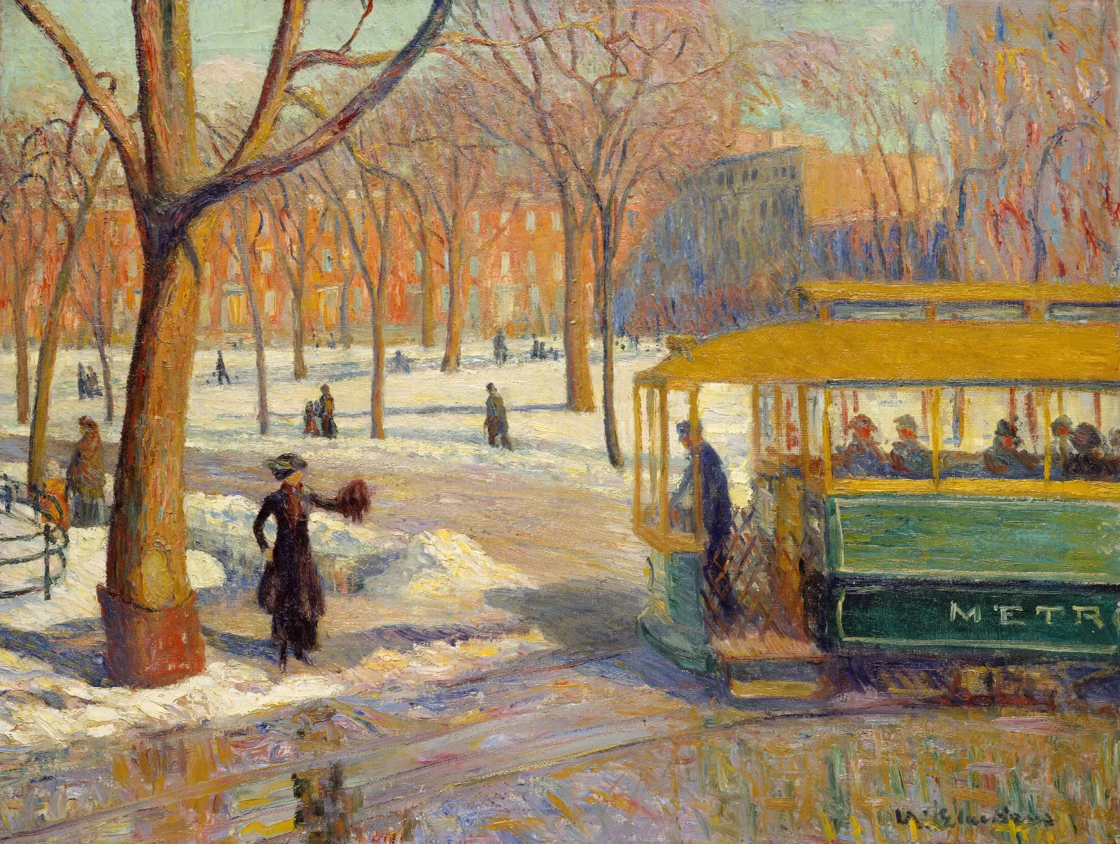 The Green Car Wall Art by William James Glackens - Canvas Print