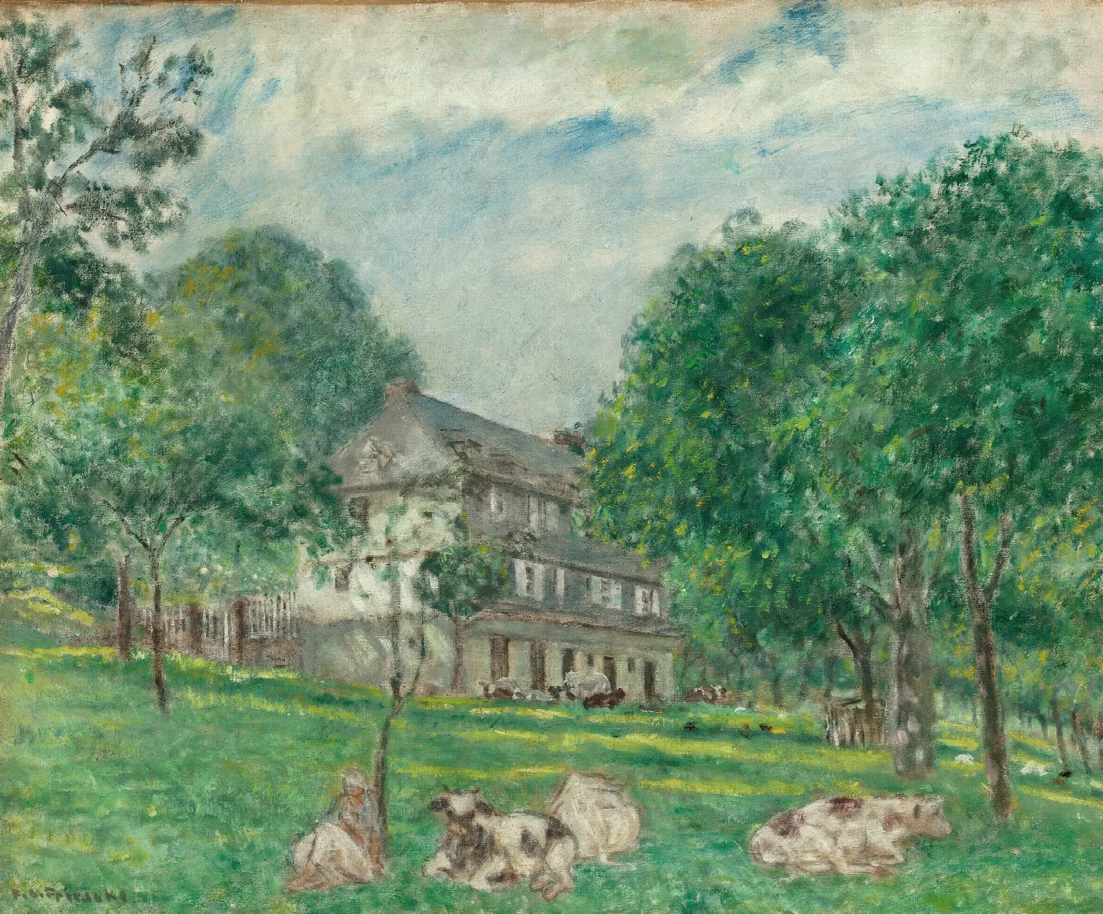 Cows At Noon Wall Art by Frederick Carl Frieseke - Canvas Print