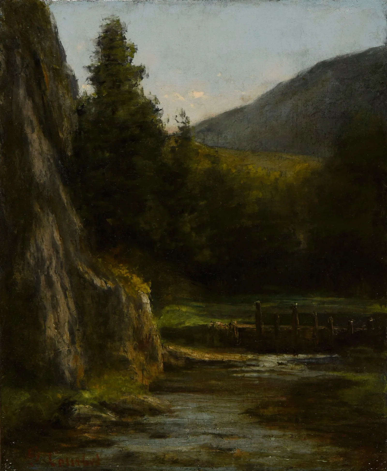 Rochers Sapins Ruisseau Wall Art by Gustave Courbet - Canvas Print
