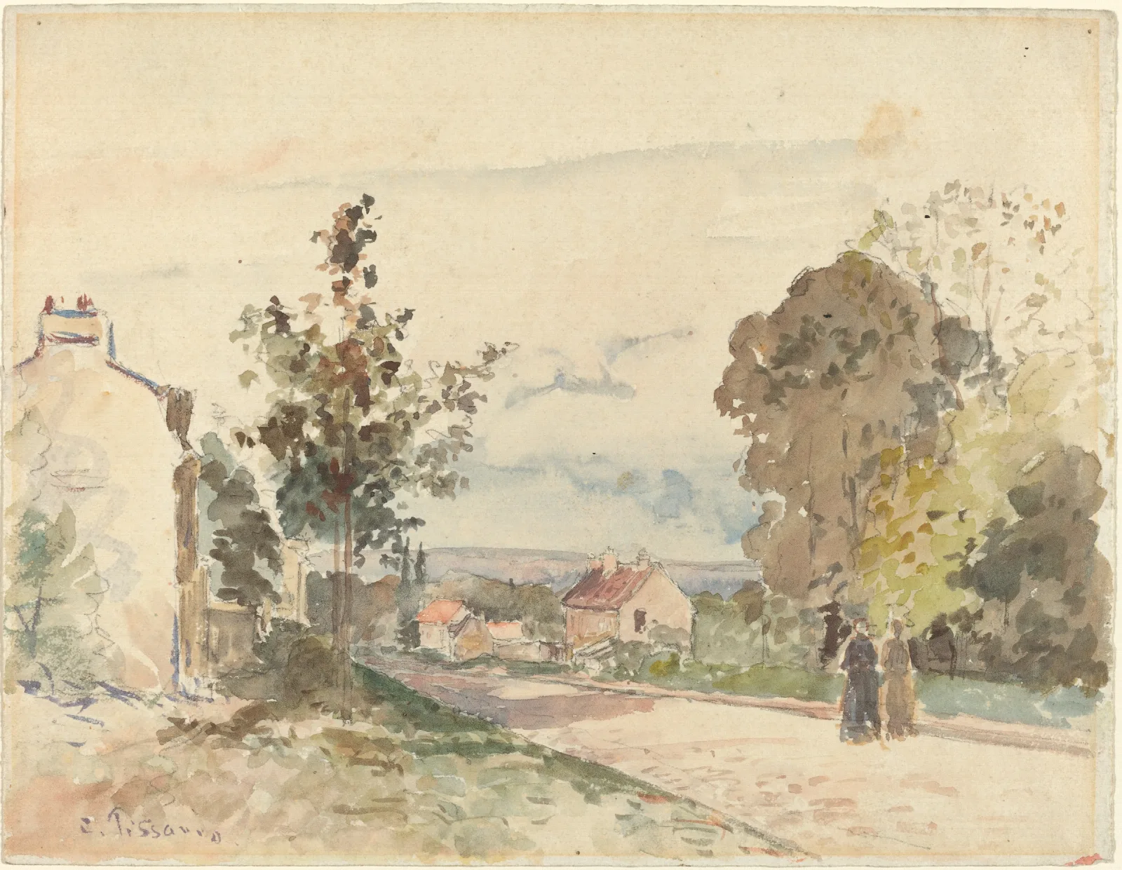 The Road From Versailles To Louveciennes Wall Art by Camille Pissarro - Canvas Print