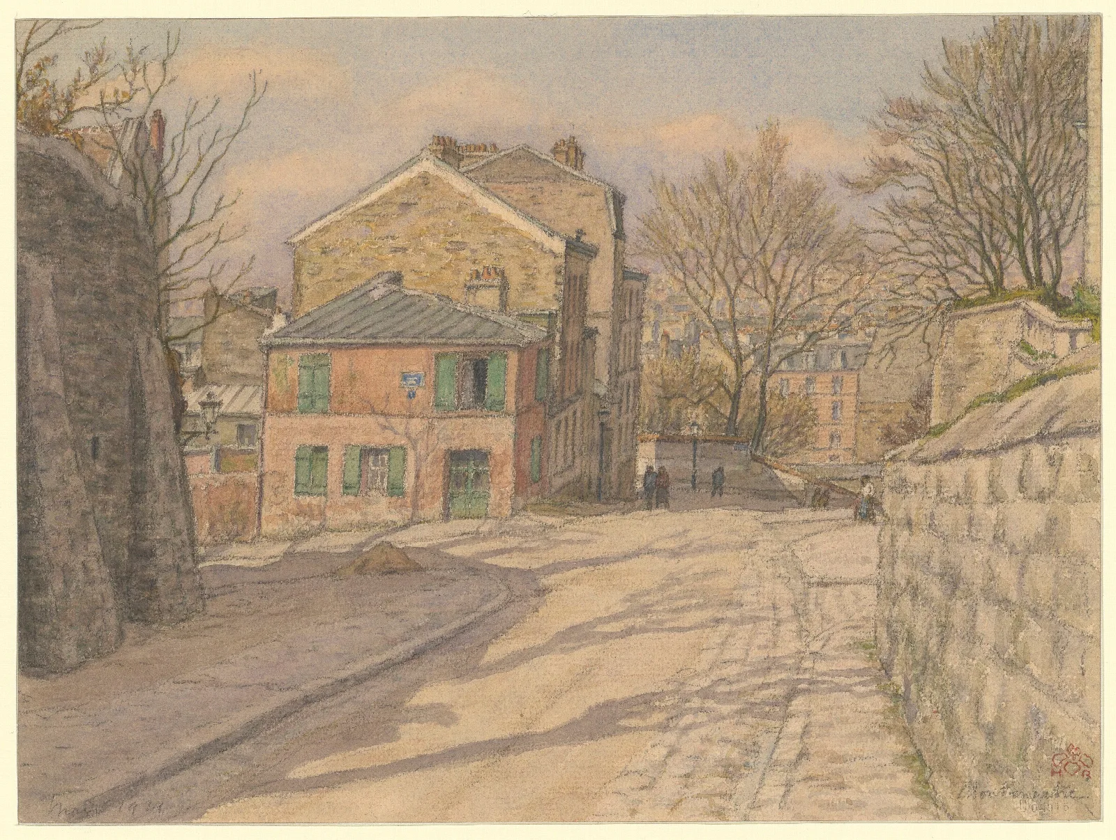 Montmartre Angle De La Rue Des Saules Et De La Rue De Labreuvoir Wall Art by Henri Rivière - Canvas Print