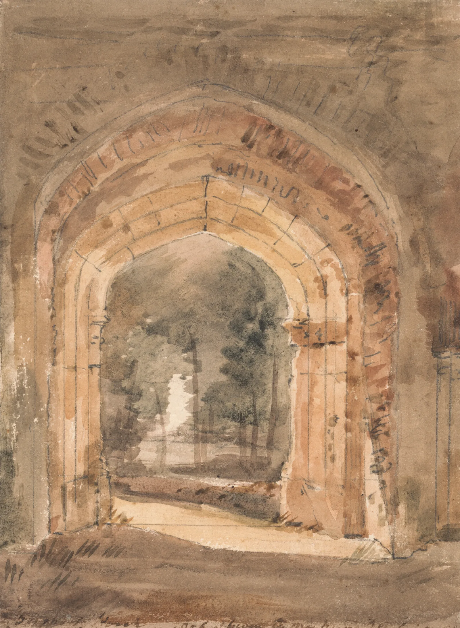 East Bergholt Church Looking Out The South Archway Of The Ruined Tower Wall Art by John Constable - Canvas Print