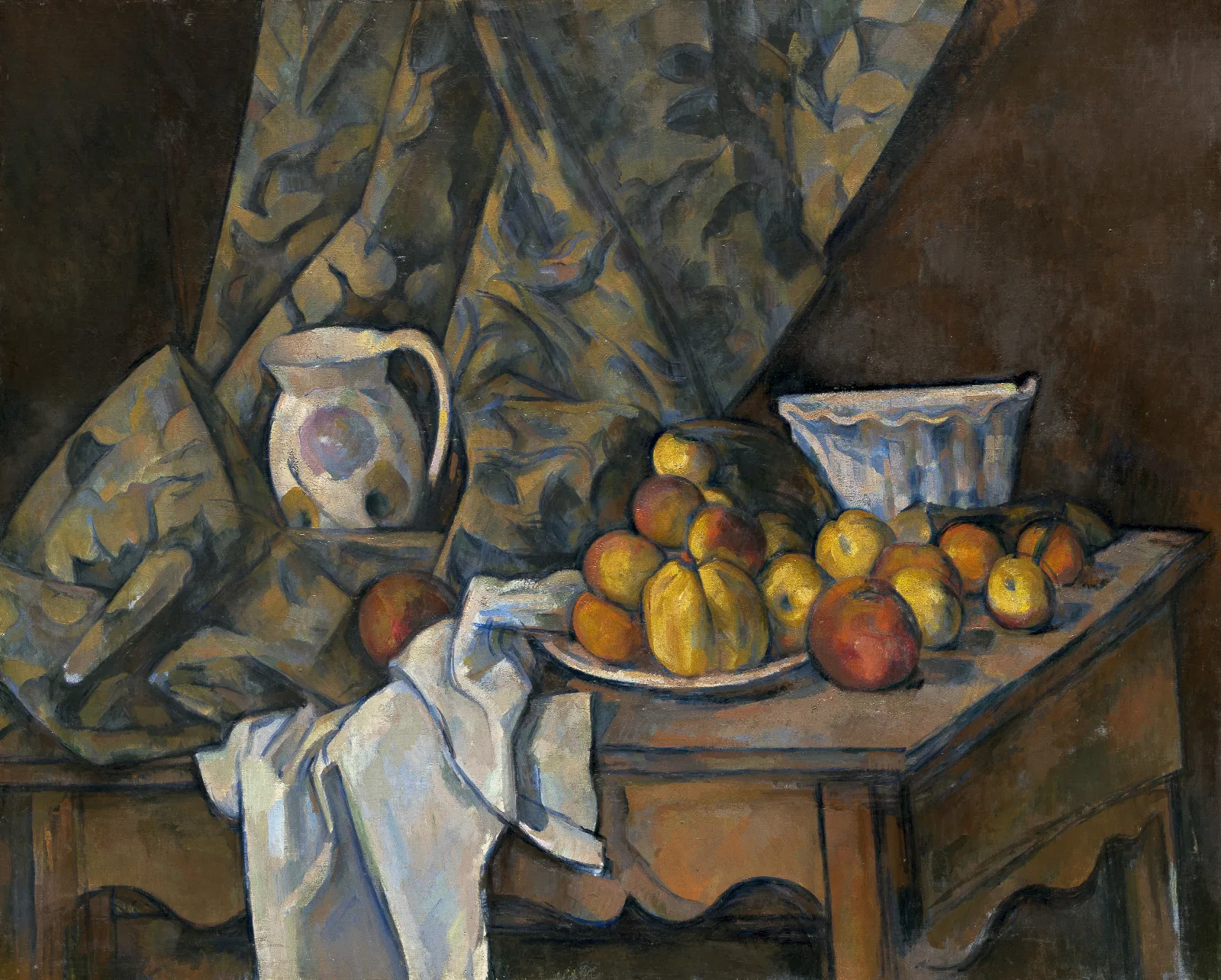 Still Life With Apples And Peaches Wall Art by Paul Cézanne - Canvas Print
