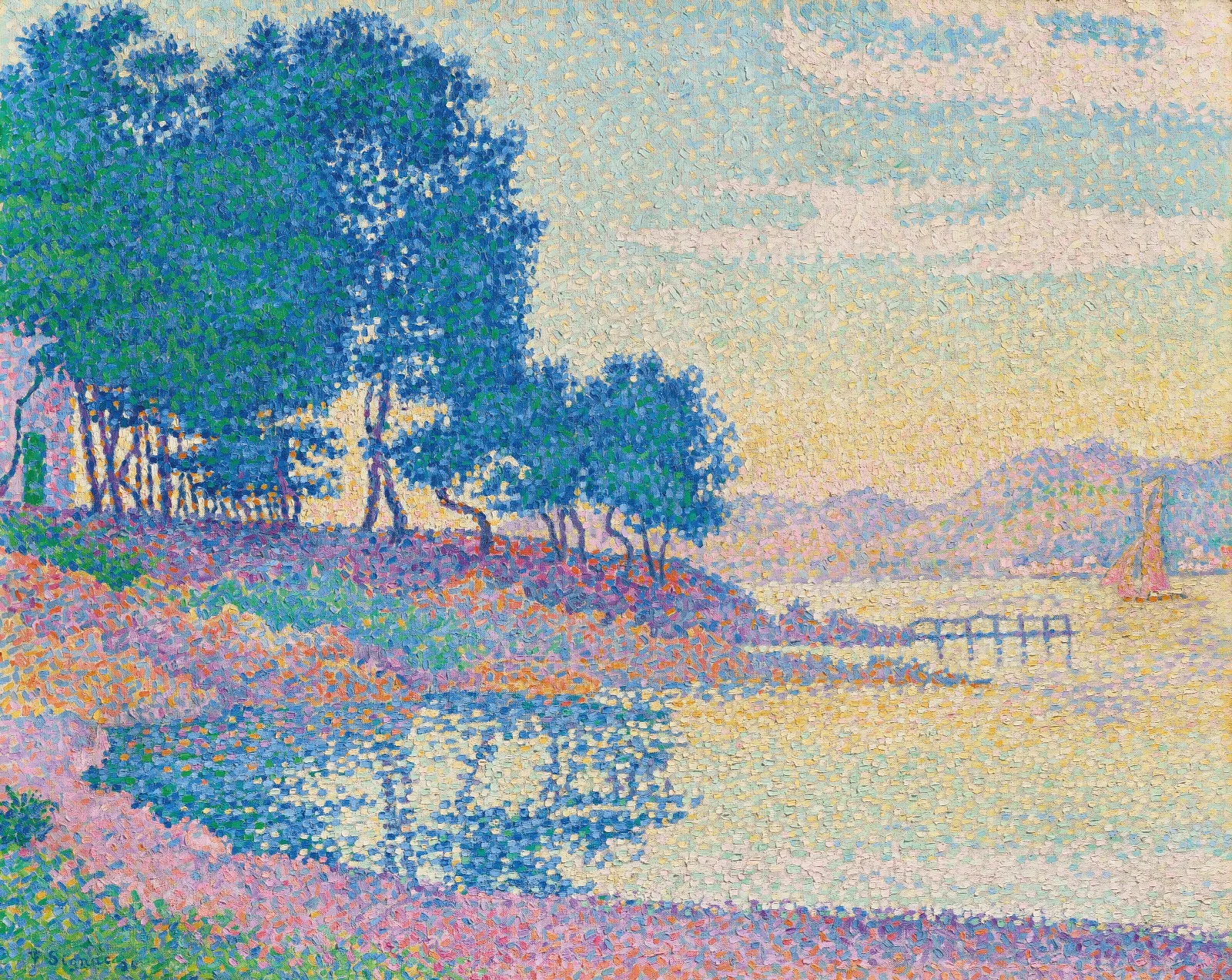 Calanque Des Canoubiers Pointe De Bamer Saint Tropez Wall Art by Paul Signac - Canvas Print