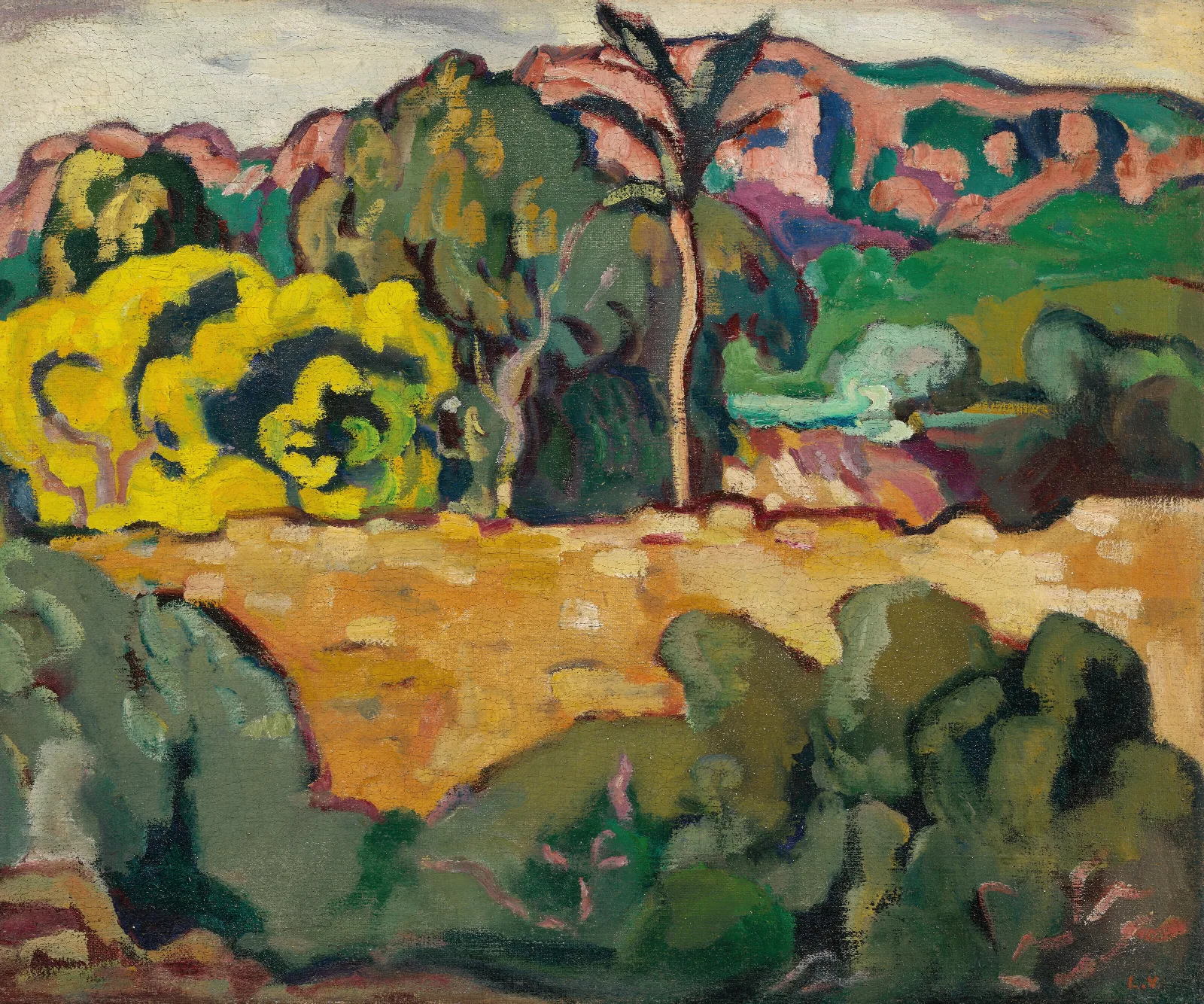 Paysage Du Midi Aux Palmier Wall Art by Louis Valtat - Canvas Print