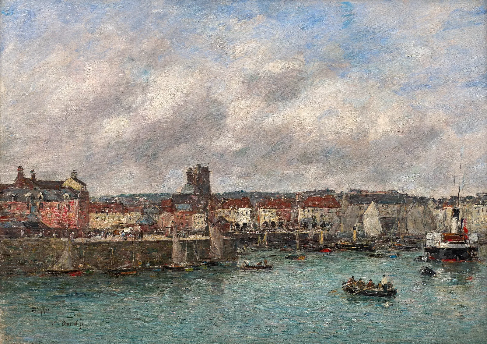 Dieppe Le Port Vue Prise Du Pollet Wall Art by Eugène Boudin - Canvas Print