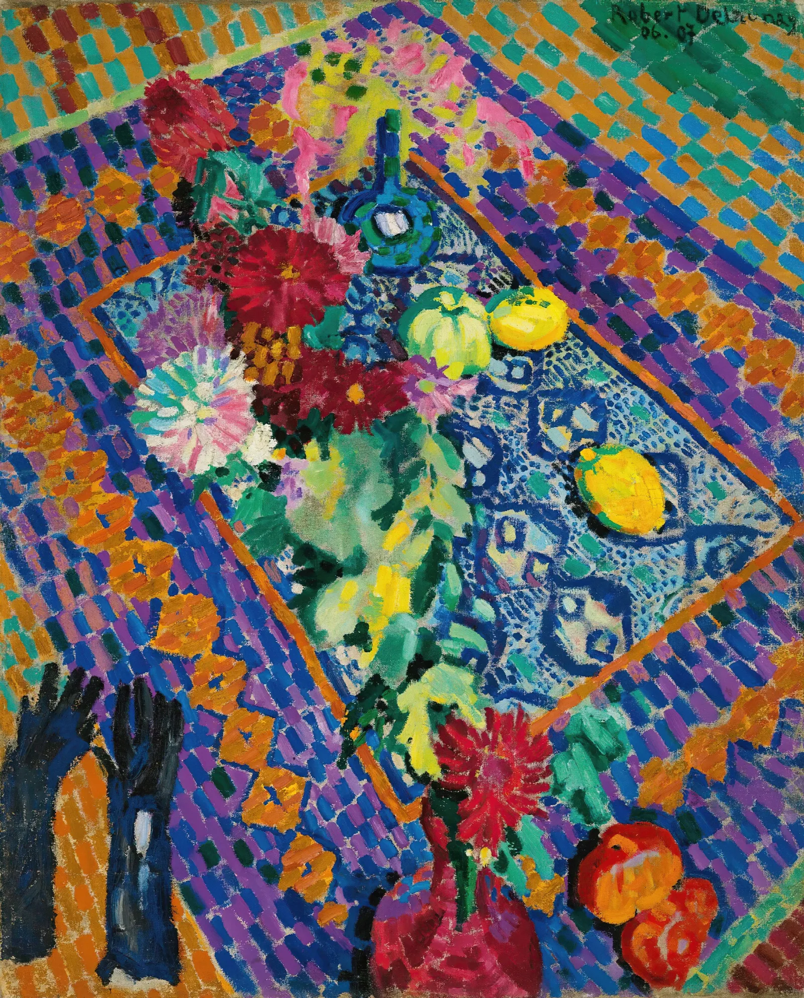 Nature Morte Aux Gants 2 Wall Art by Robert Delaunay - Canvas Print