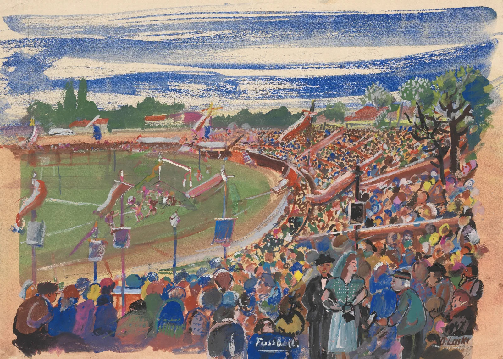 Ii Stadion Allee Wall Art by Oskar Laske - Canvas Print