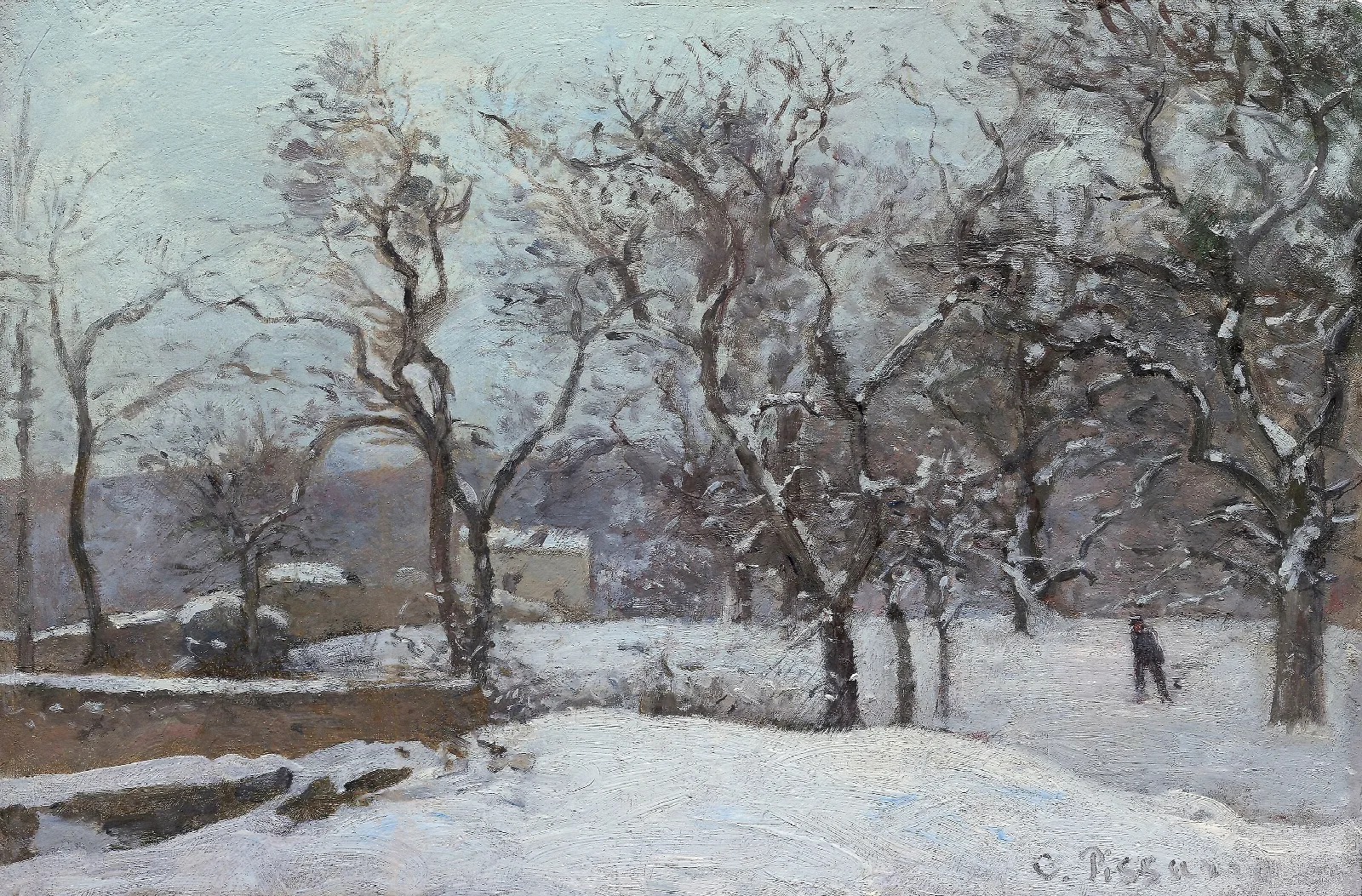 Snow At Louveciennes 2 Wall Art by Camille Pissarro - Canvas Print