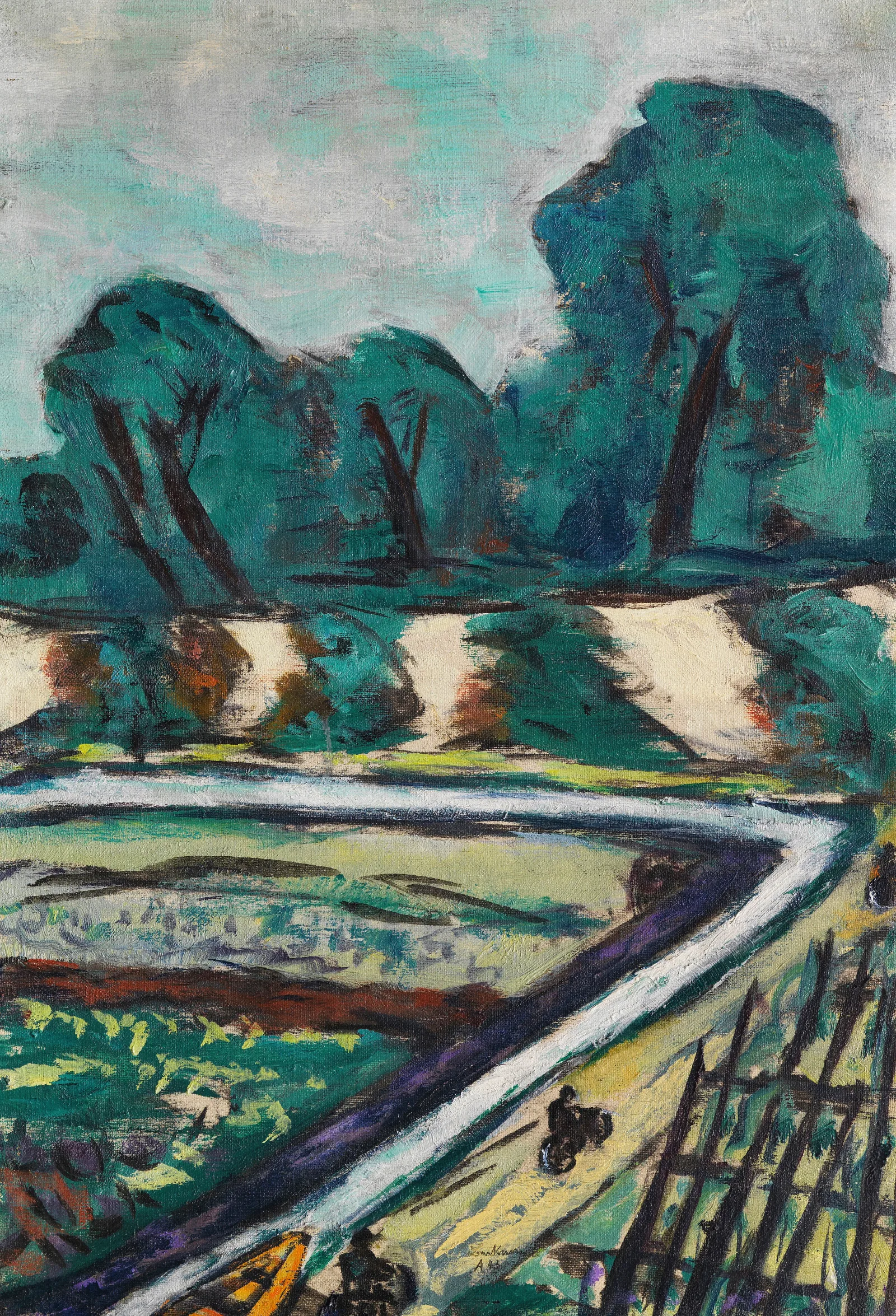 Hollandischer Radfahrweg Wall Art by Max Beckmann - Canvas Print