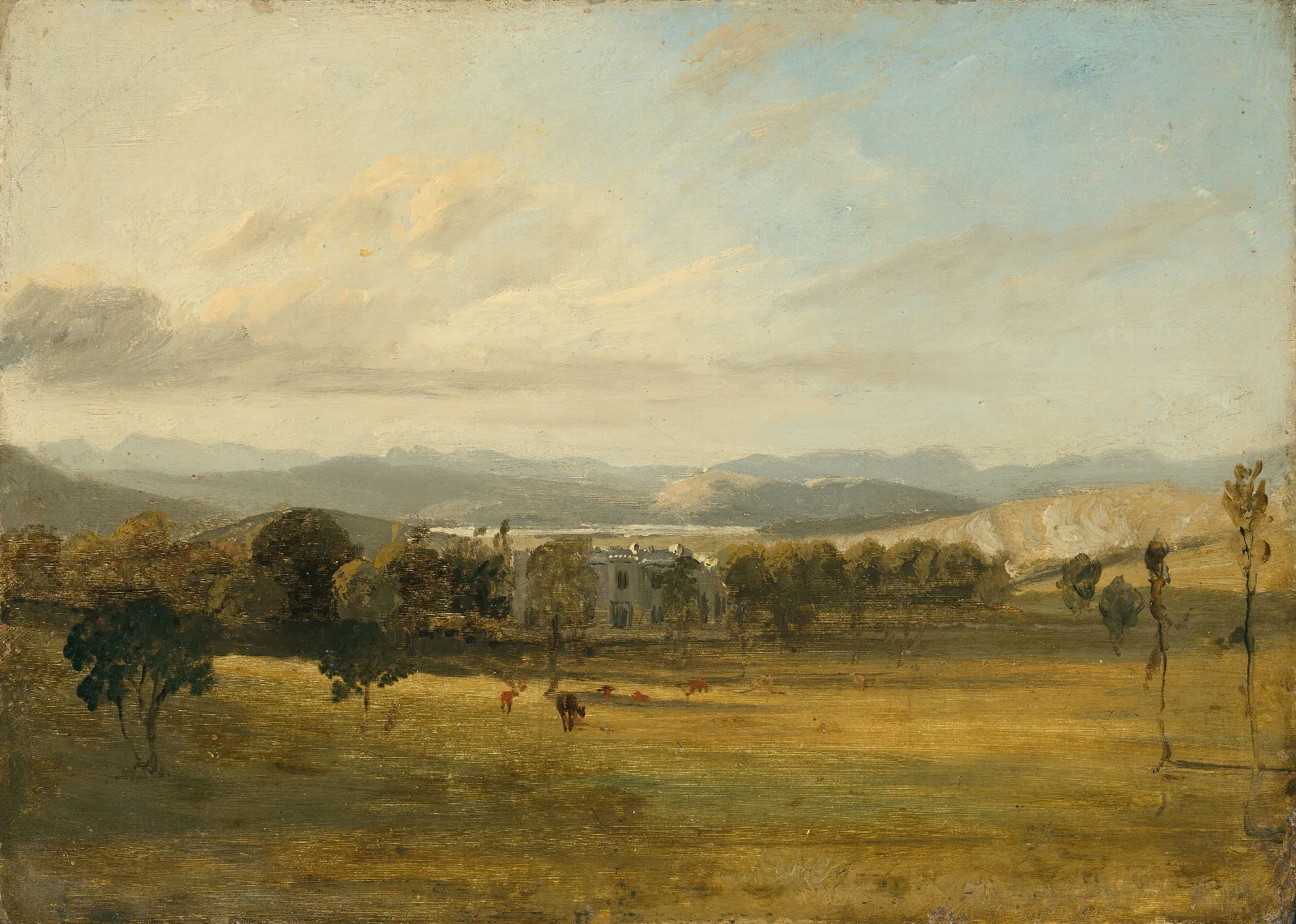 Sketch Of Leighton Hall Lancashire The Hills Of The Lake District Beyond Wall Art by John Constable - Canvas Print