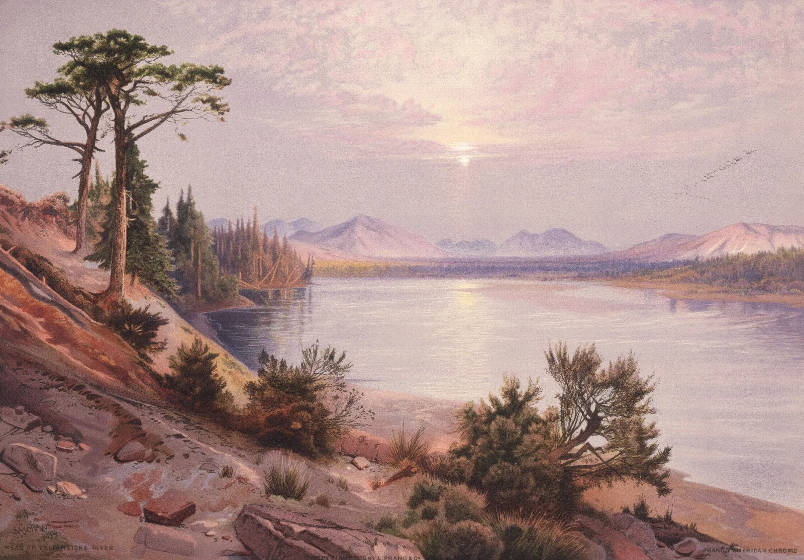 Head Of Yellowstone River 2 Wall Art by Thomas Moran - Canvas Print