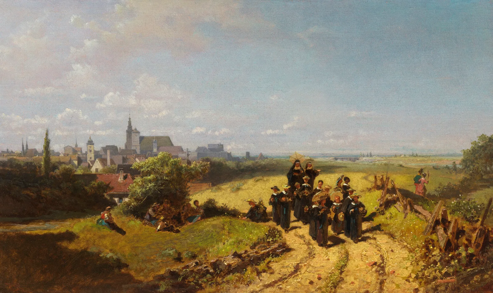Institutsspaziergang Wall Art by Carl Spitzweg - Canvas Print