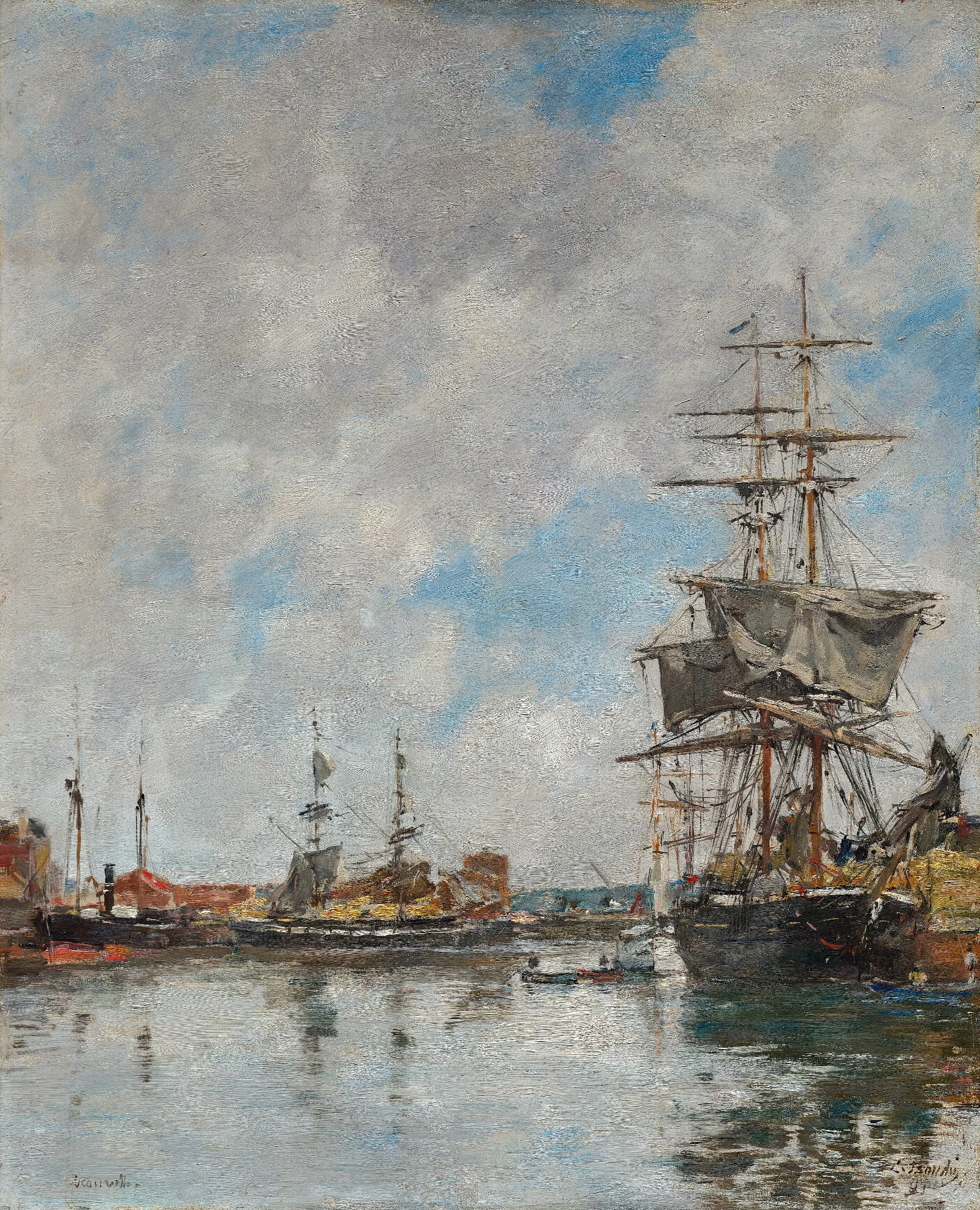The Dock Of Deauville Wall Art by Eugène Boudin - Canvas Print