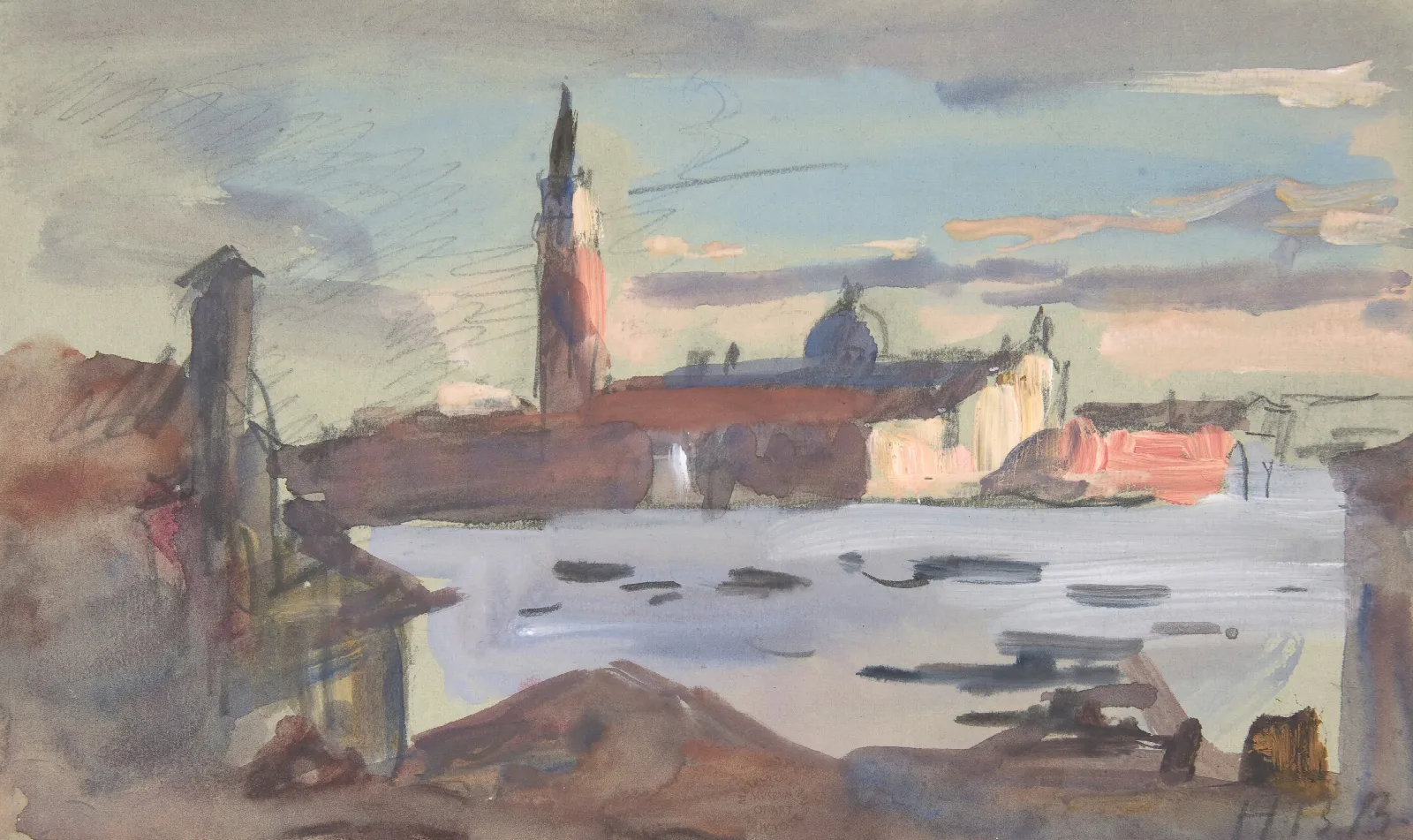San Giorgio Maggiore Venice 2 Wall Art by Hercules Brabazon Brabazon - Canvas Print