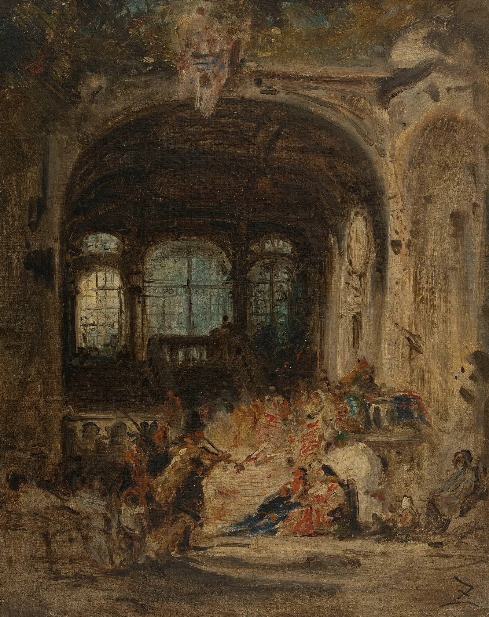 Fete Dans Un Palais A Naples Wall Art by Félix Ziem - Canvas Print