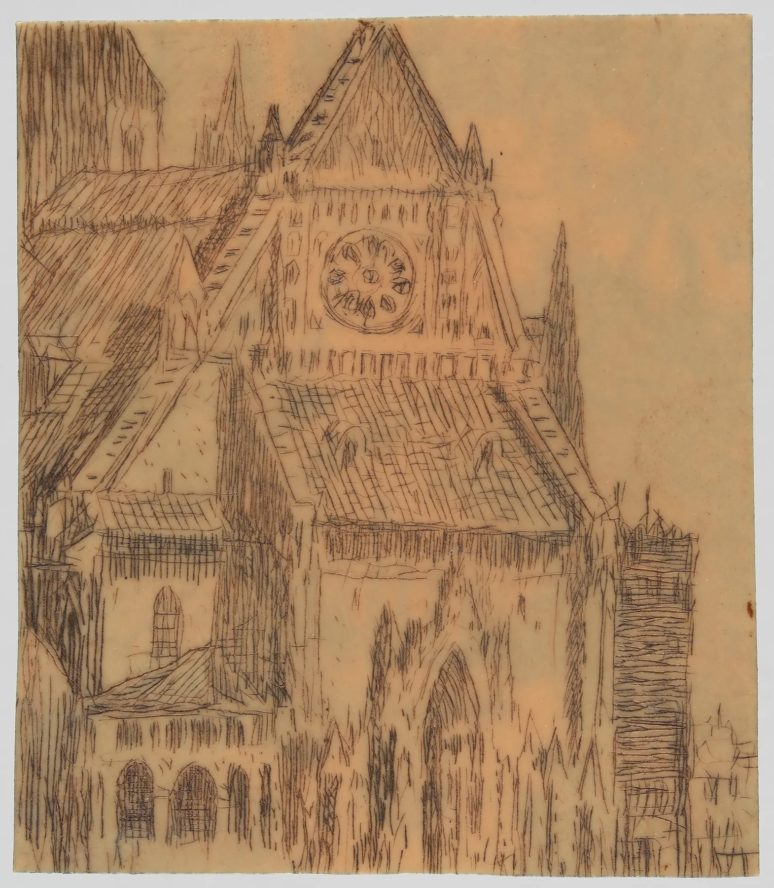 Gothic Cathedral View From The Western Facade Wall Art by Feliks Jabłczyński - Canvas Print