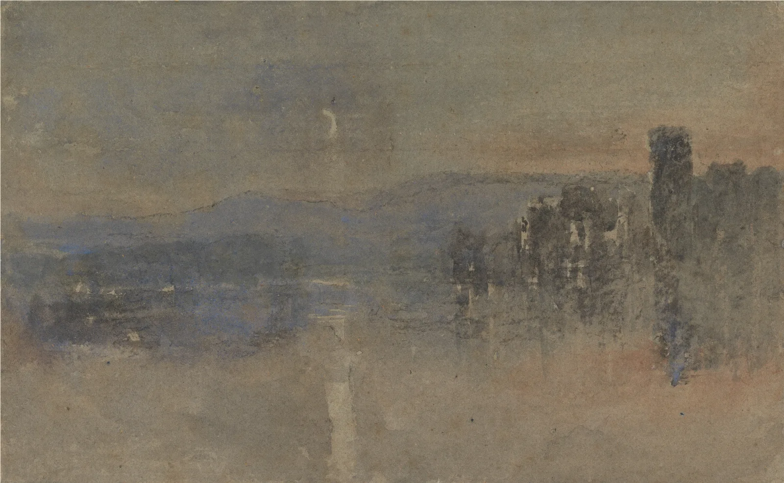 Moonlight Landscape Wall Art by David Cox - Canvas Print