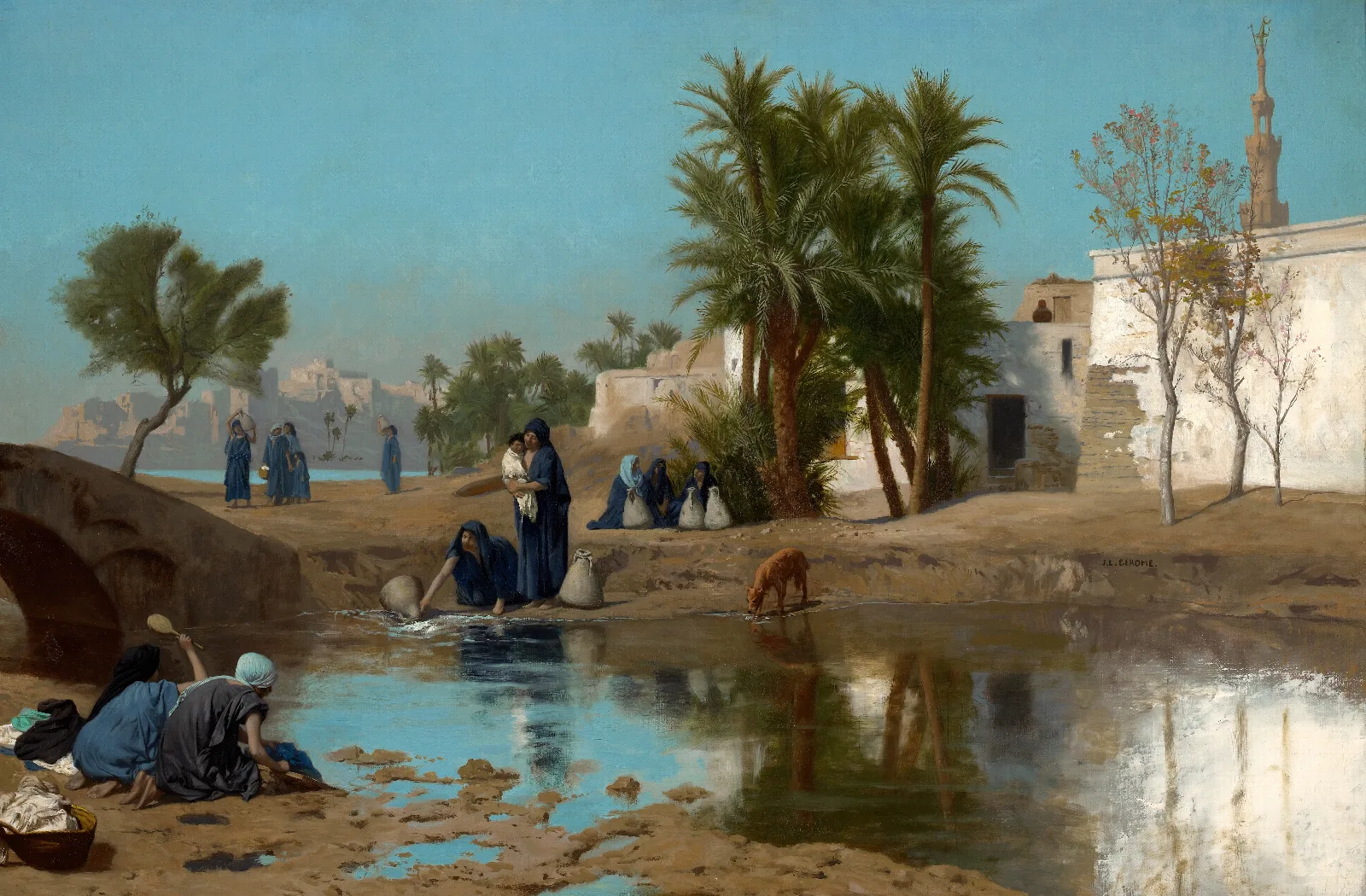 Fellah Women Drawing Water Wall Art by Jean-Léon Gérôme - Canvas Print
