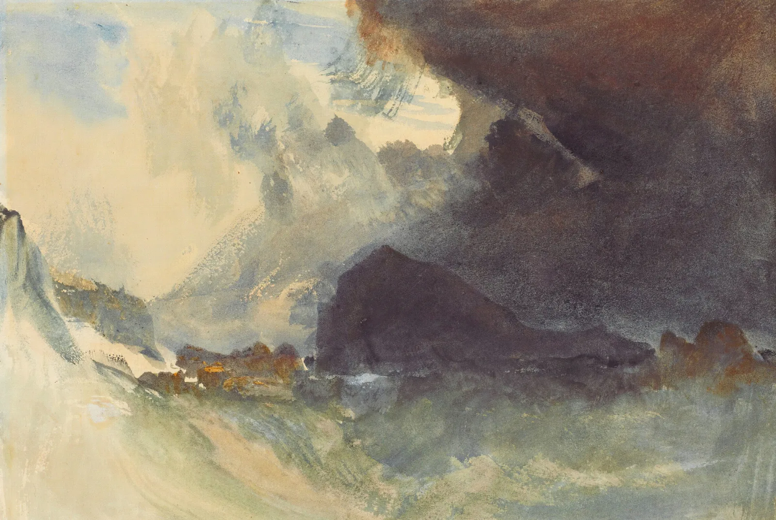 The Mewstone Devon Wall Art by Joseph Mallord William Turner - Canvas Print