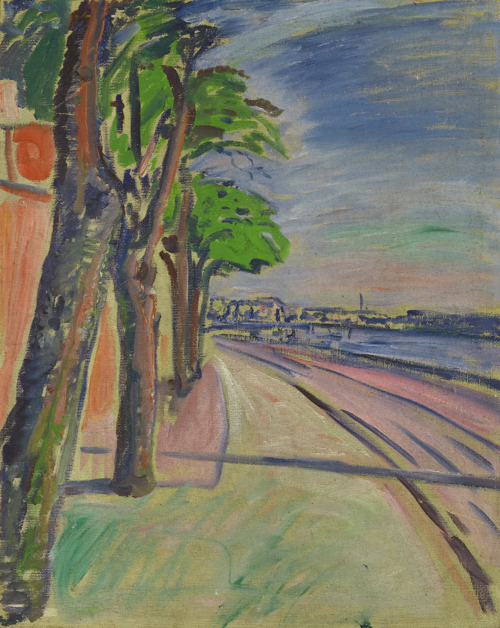 Trees By The Canal Wall Art by Edvard Munch - Canvas Print