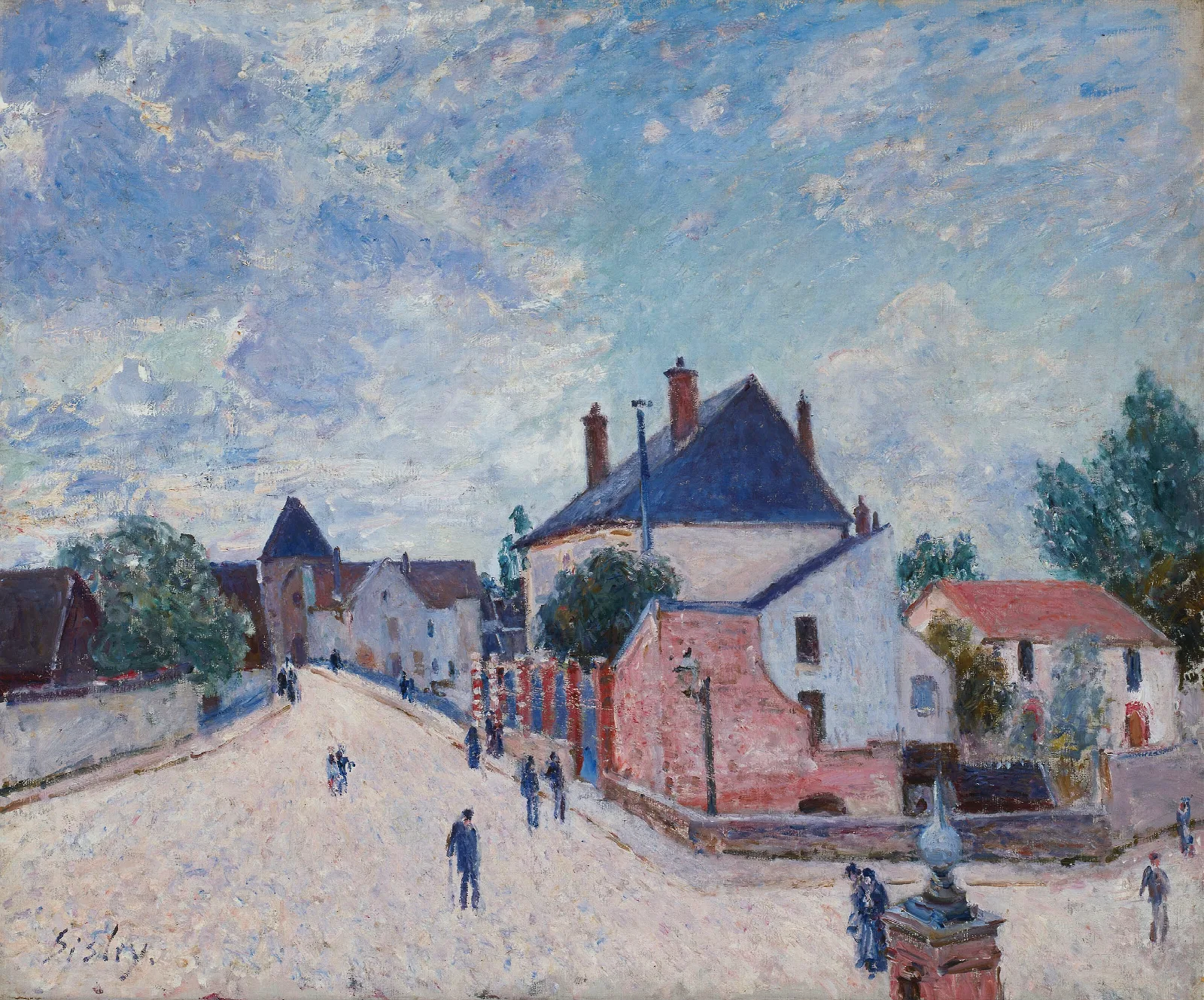 Street In Moret Wall Art by Alfred Sisley - Canvas Print