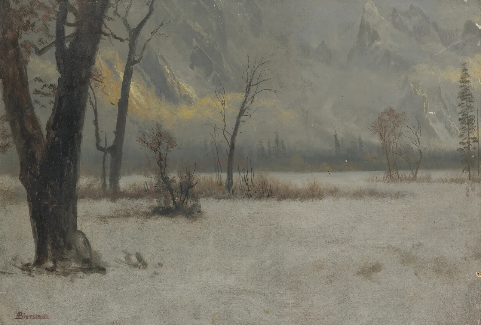 Winter Landscape 86 Wall Art by Albert Bierstadt - Canvas Print
