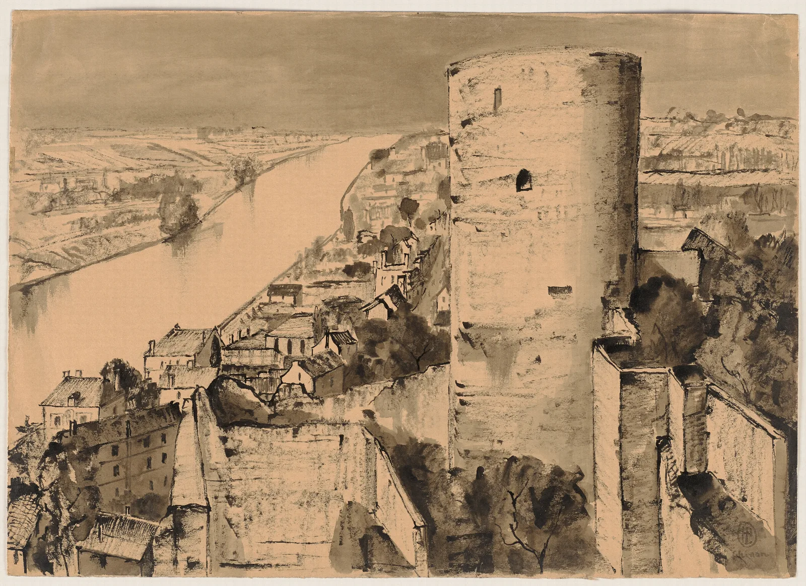 Blick Von Der Burg Chinon Auf Die Vienne Wall Art by Hermann Lismann - Canvas Print
