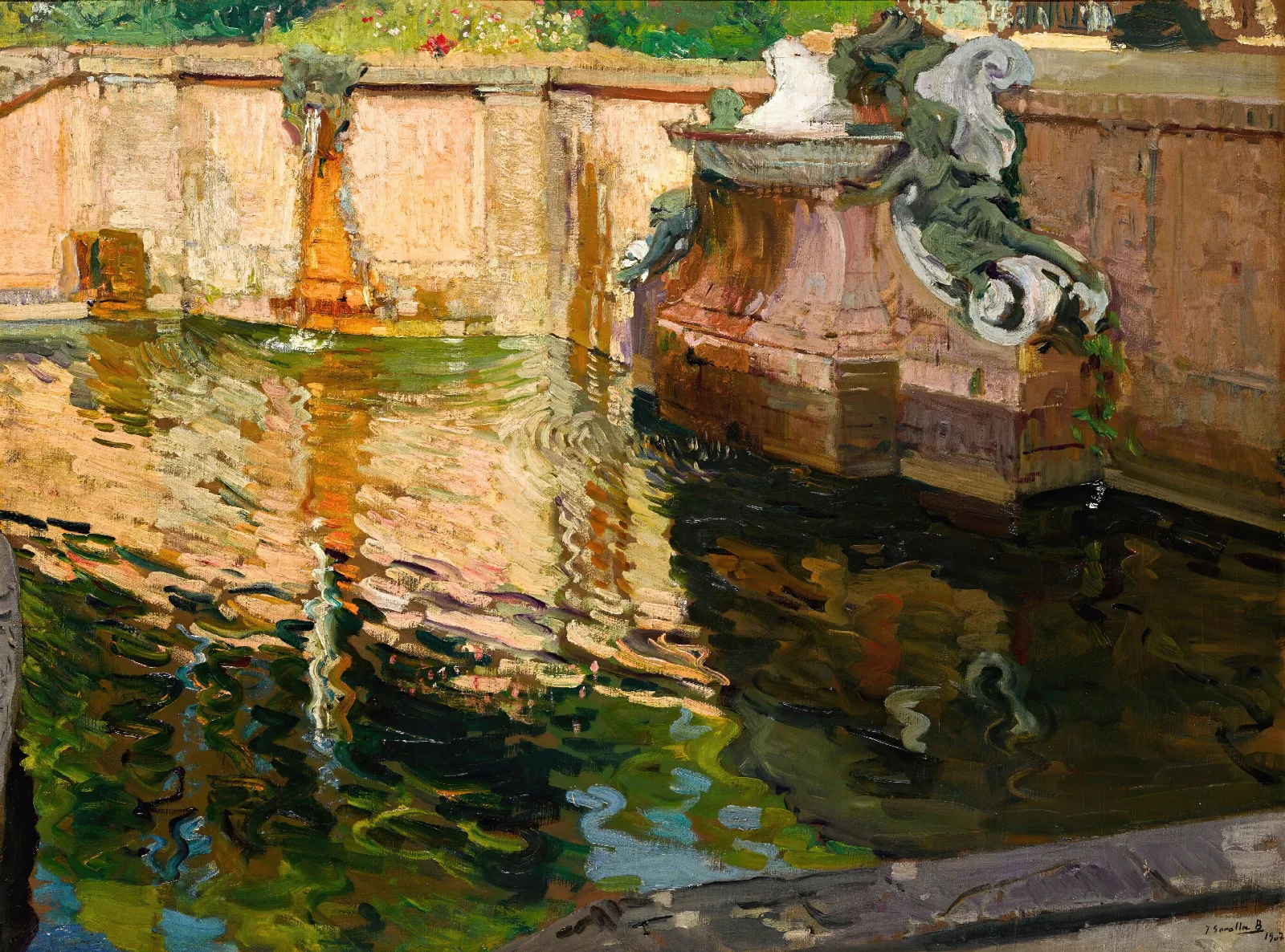 La Fuente De Los Caballos La Granja The Horses Fountain La Granja Wall Art by Joaquín Sorolla - Canvas Print