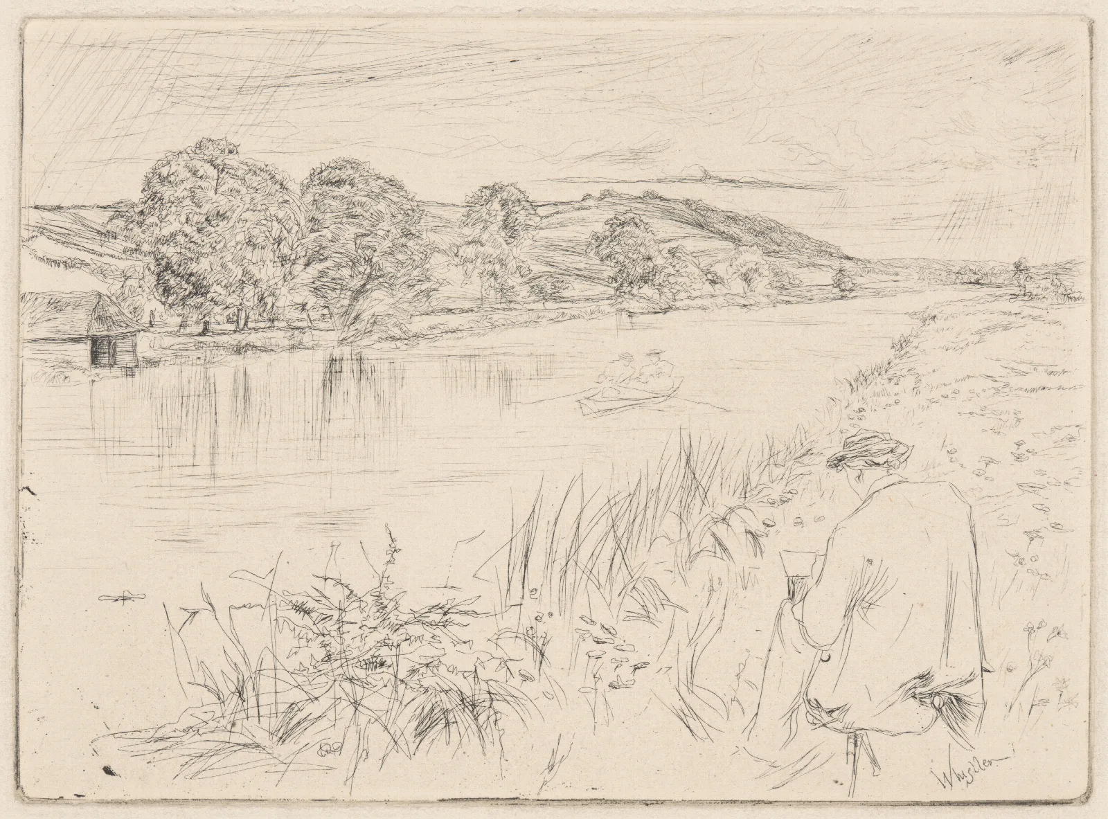 Sketching No 1 Wall Art by James Abbott McNeill Whistler - Canvas Print