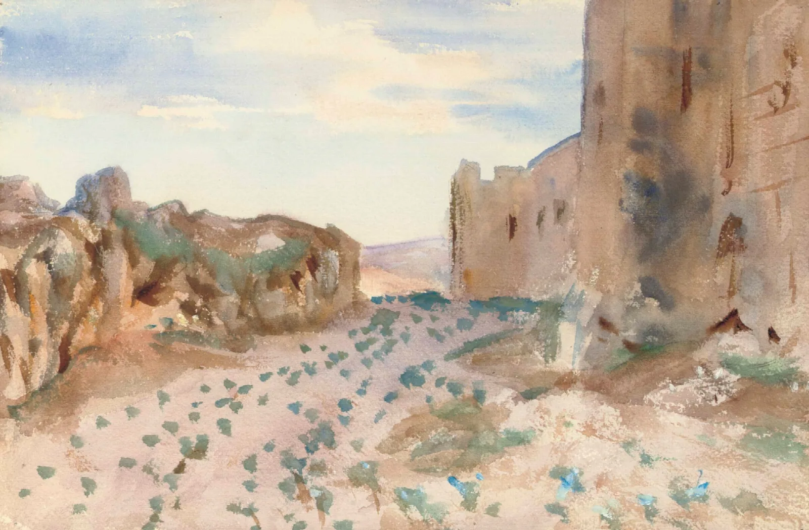Fortress Road And Rocks Wall Art by John Singer Sargent - Canvas Print