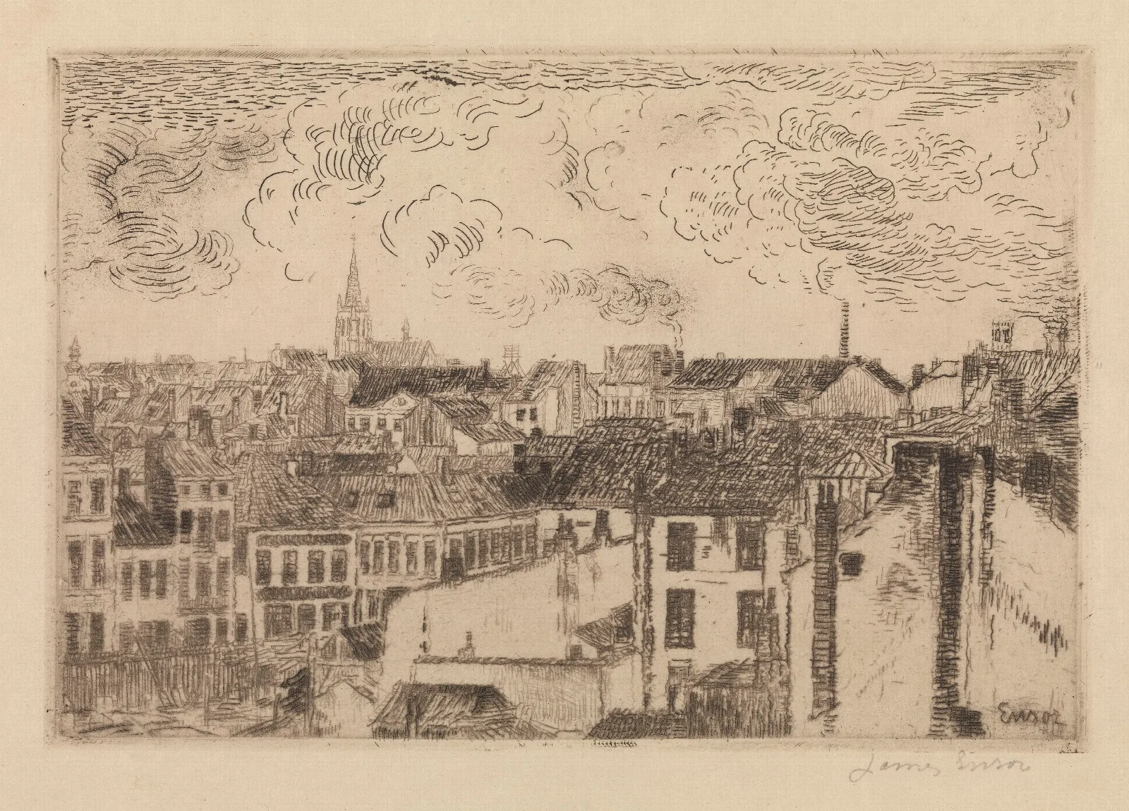 Roofs At Ostend Wall Art by James Ensor - Canvas Print
