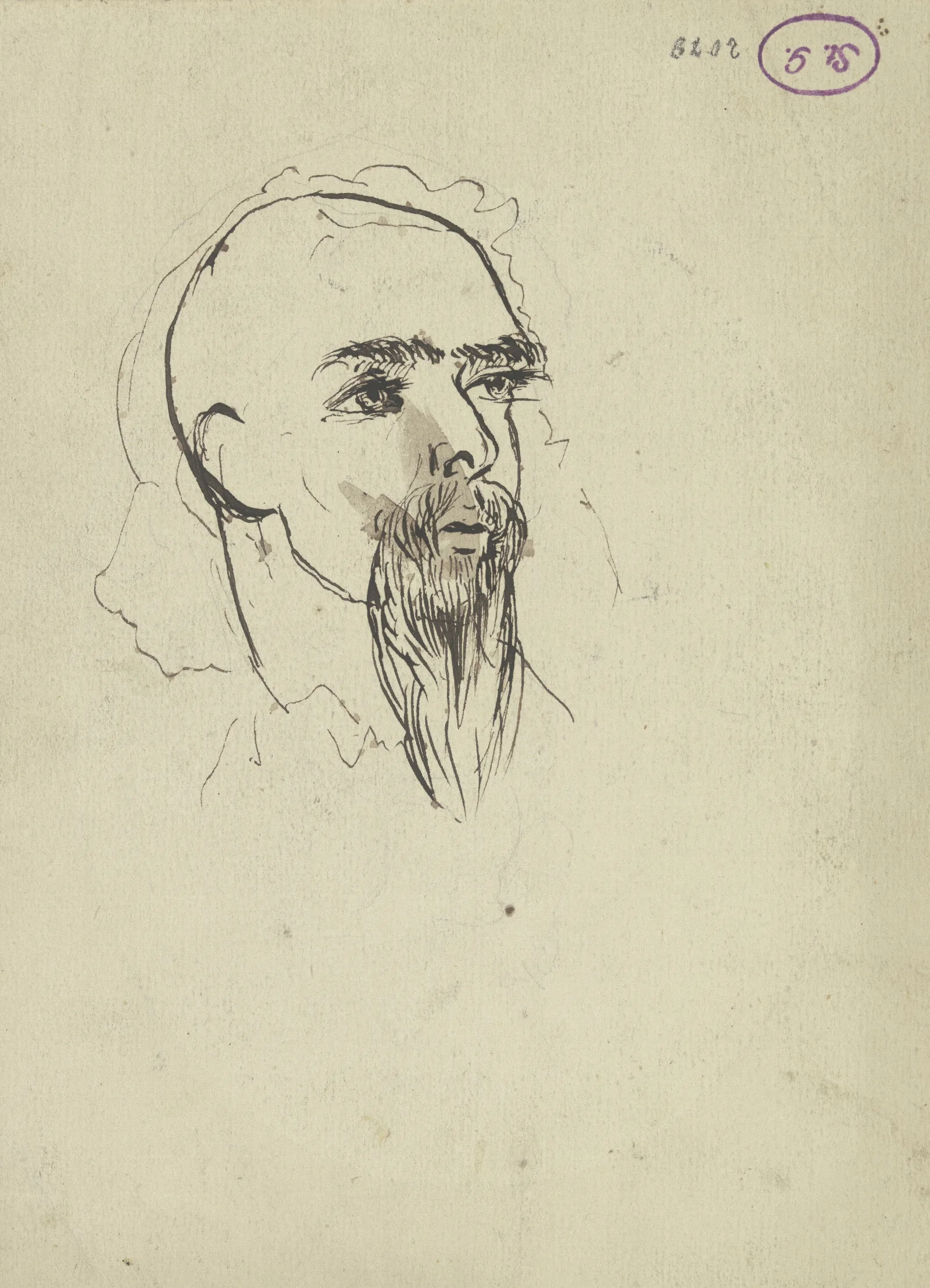 Bearded Head Wall Art by Hans Thoma - Canvas Print