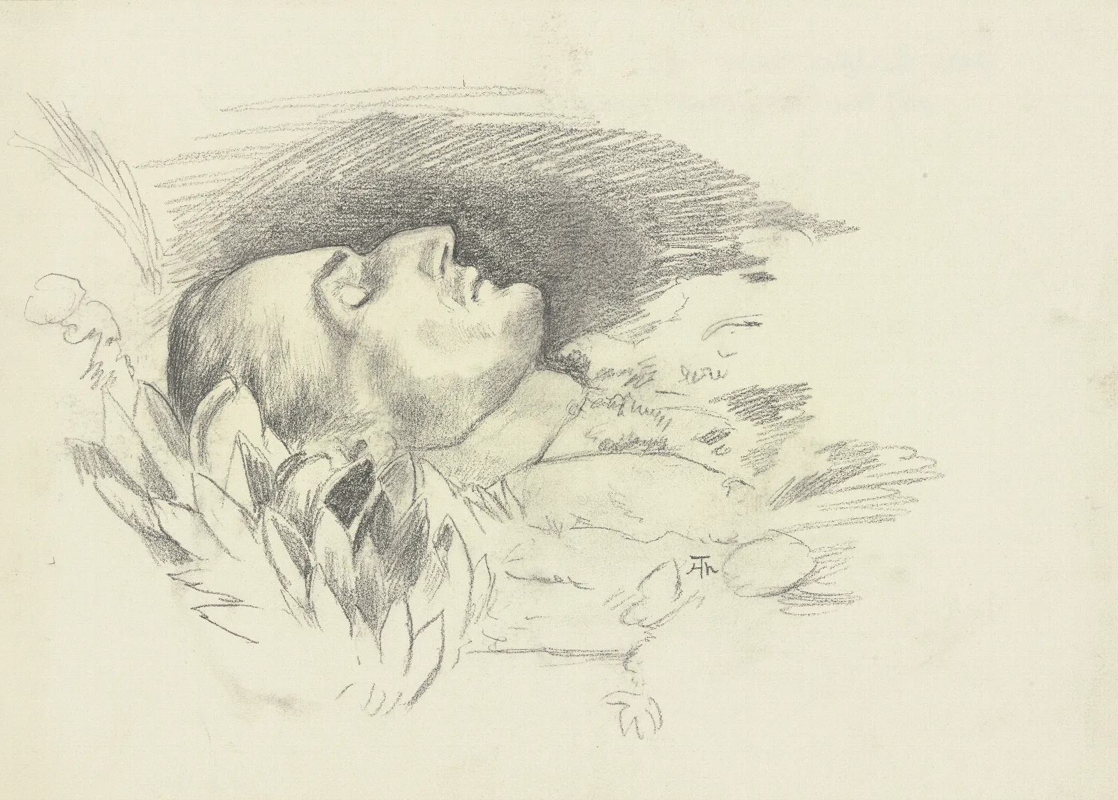 Otto Kuchler Auf Dem Totenbett Von Rechts Wall Art by Hans Thoma - Canvas Print