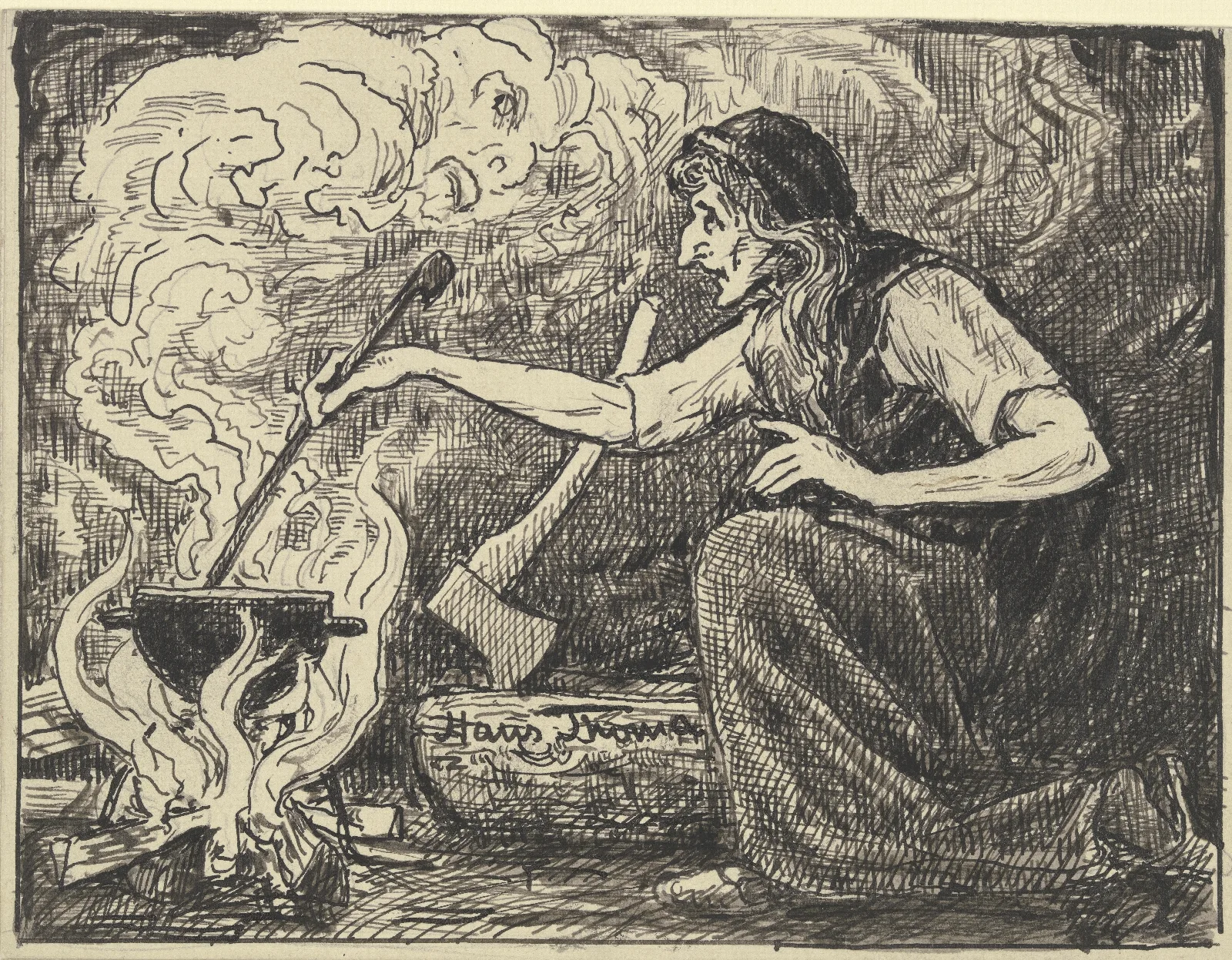 Witches Kitchen Wall Art by Hans Thoma - Canvas Print