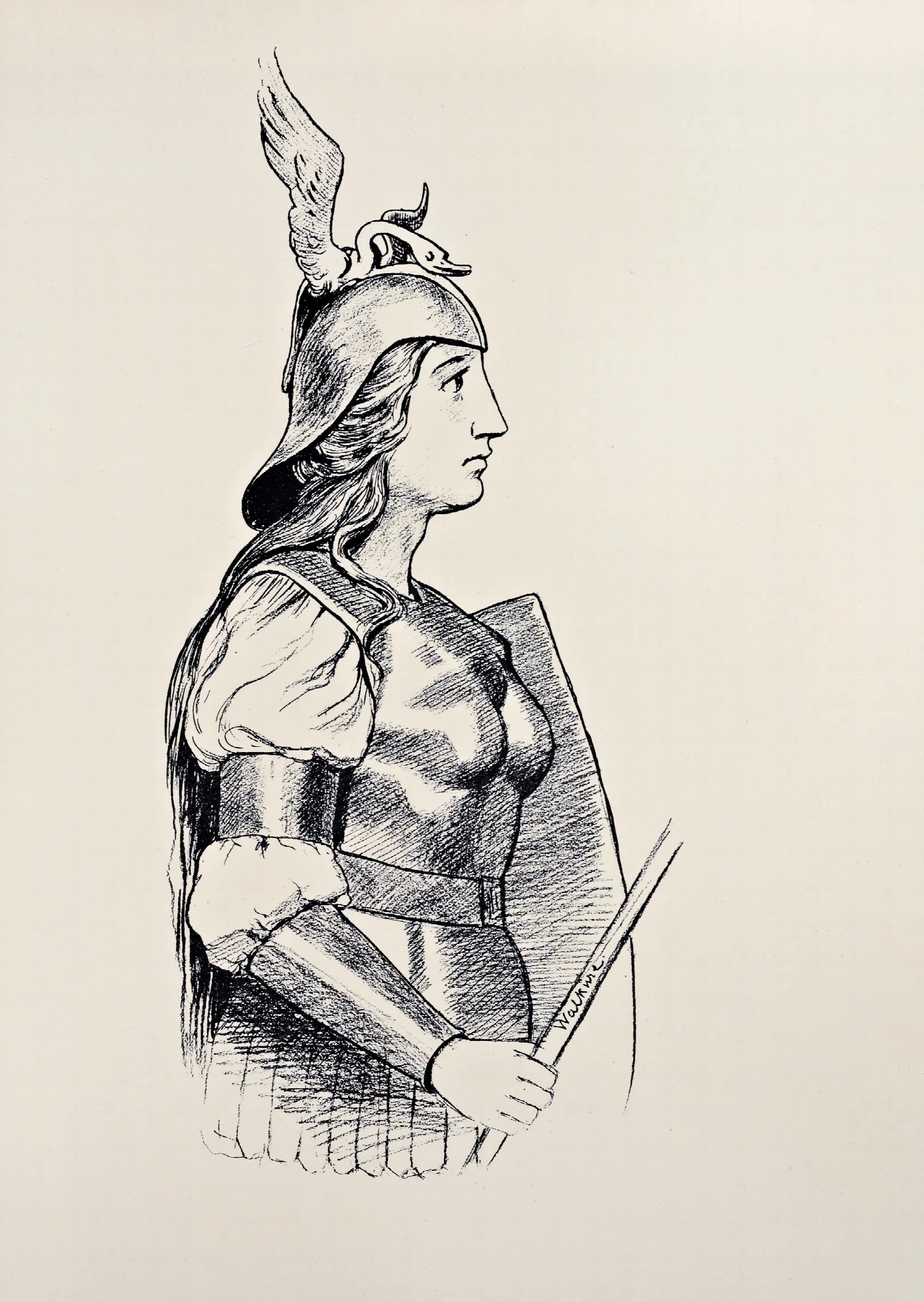 Brunnhilde Brustbild Wall Art by Hans Thoma - Canvas Print