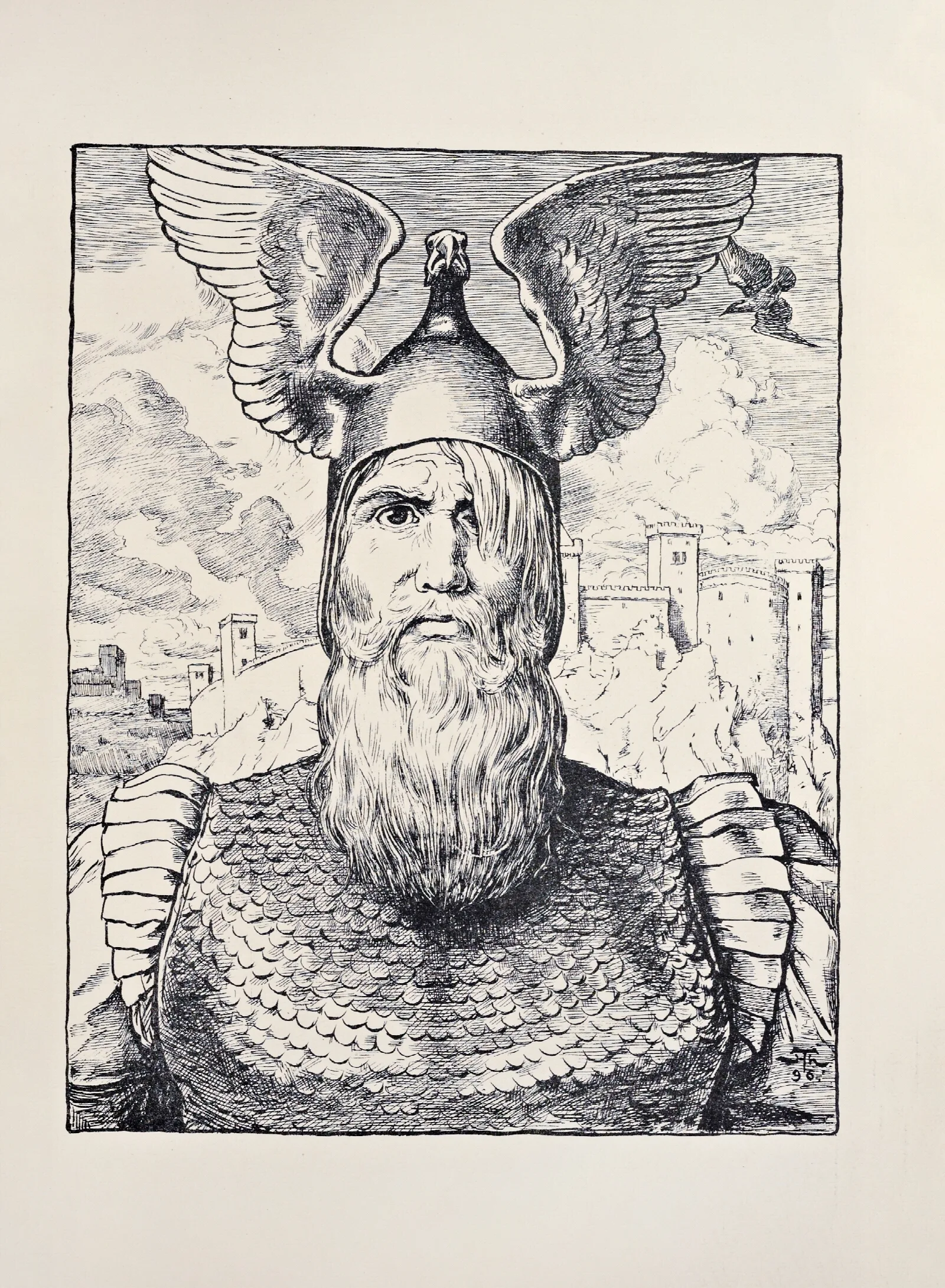 Kopf Wotans Wall Art by Hans Thoma - Canvas Print